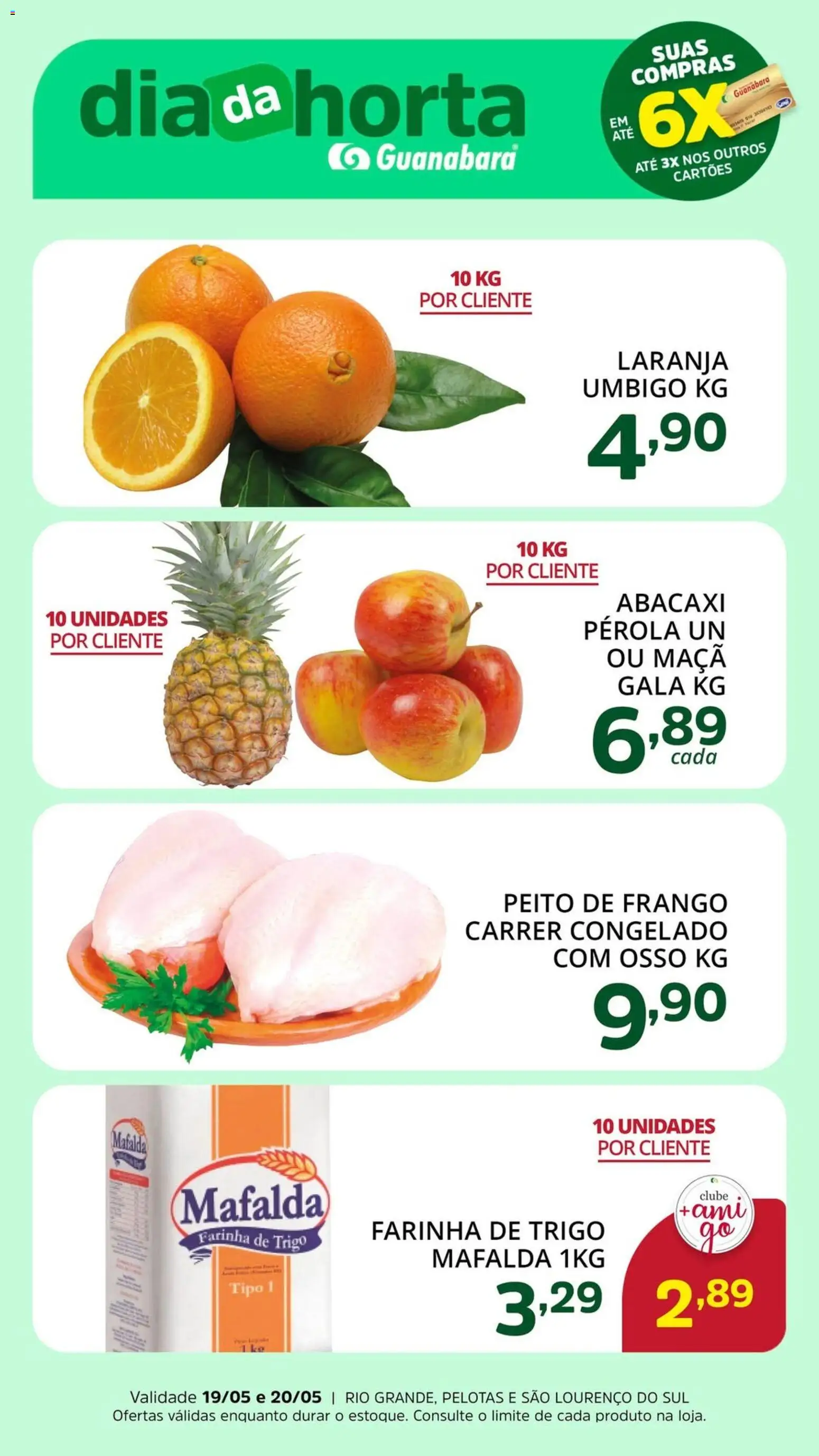 Supermercado Guanabara Folheto - válido de 18.05.2026 | Página: 2 | Produtos: Farinha de trigo, Abacaxi, Frango, Peito de frango