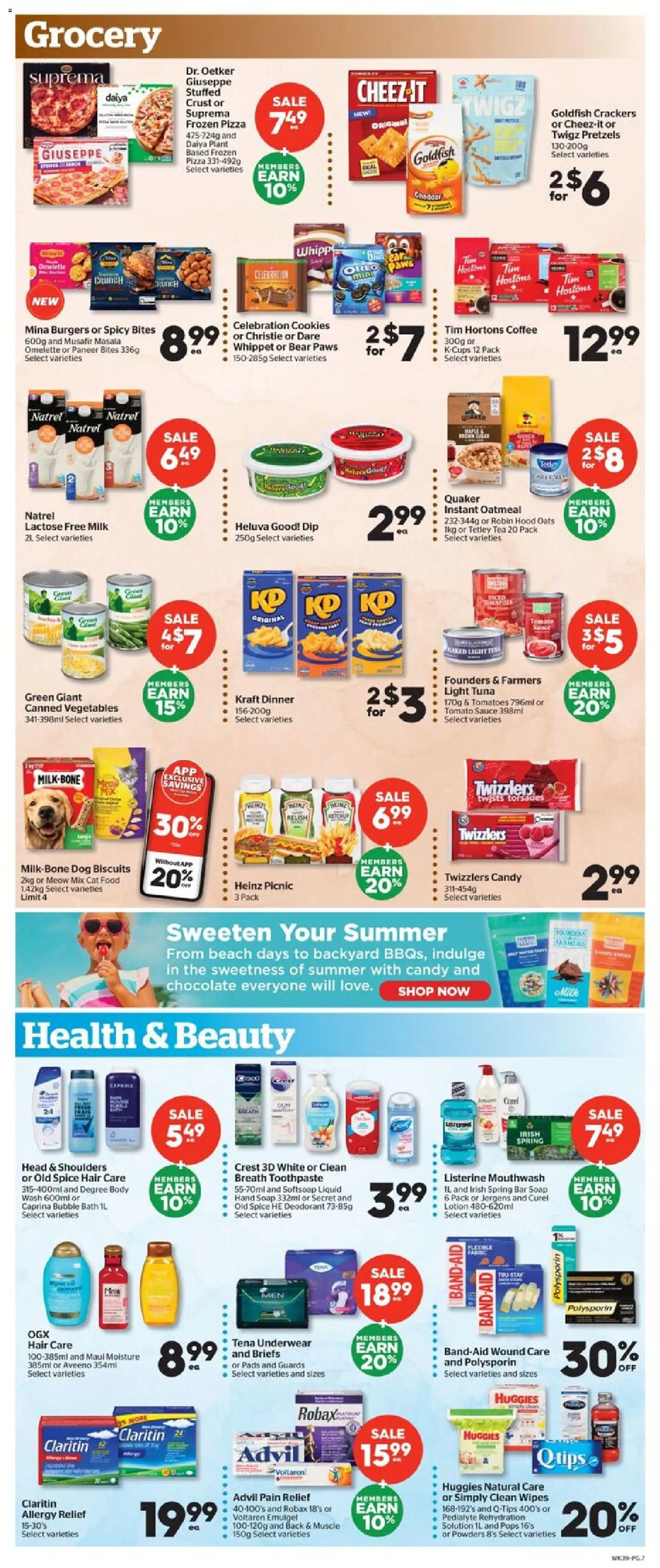 Calgary Co-op flyer valid from Jul 30, 2026 | Page: 7 | Products: Cookies, Chocolate, Pizza, Underwear