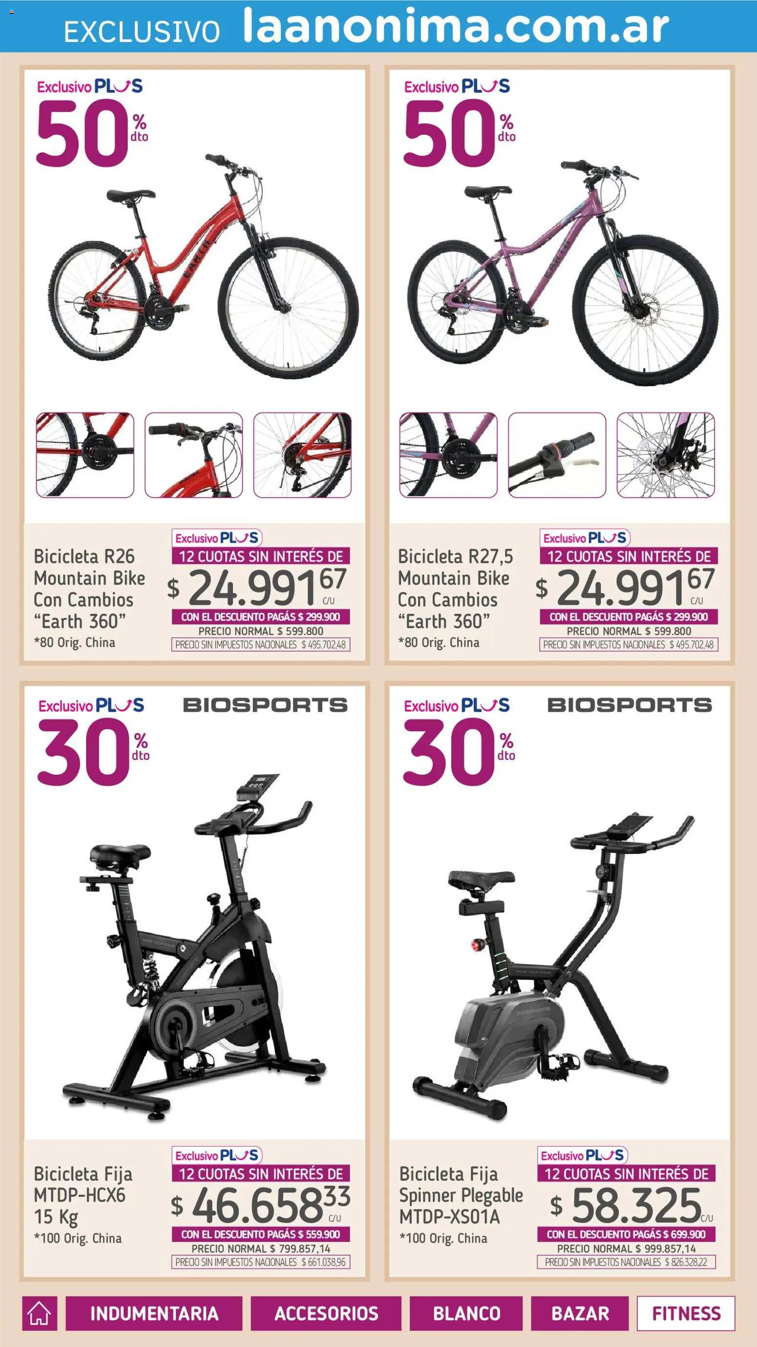 La Anonima - Especial Madre │ válido desde el 01/10/2026 | Página: 30 | Productos: Bicicleta fija