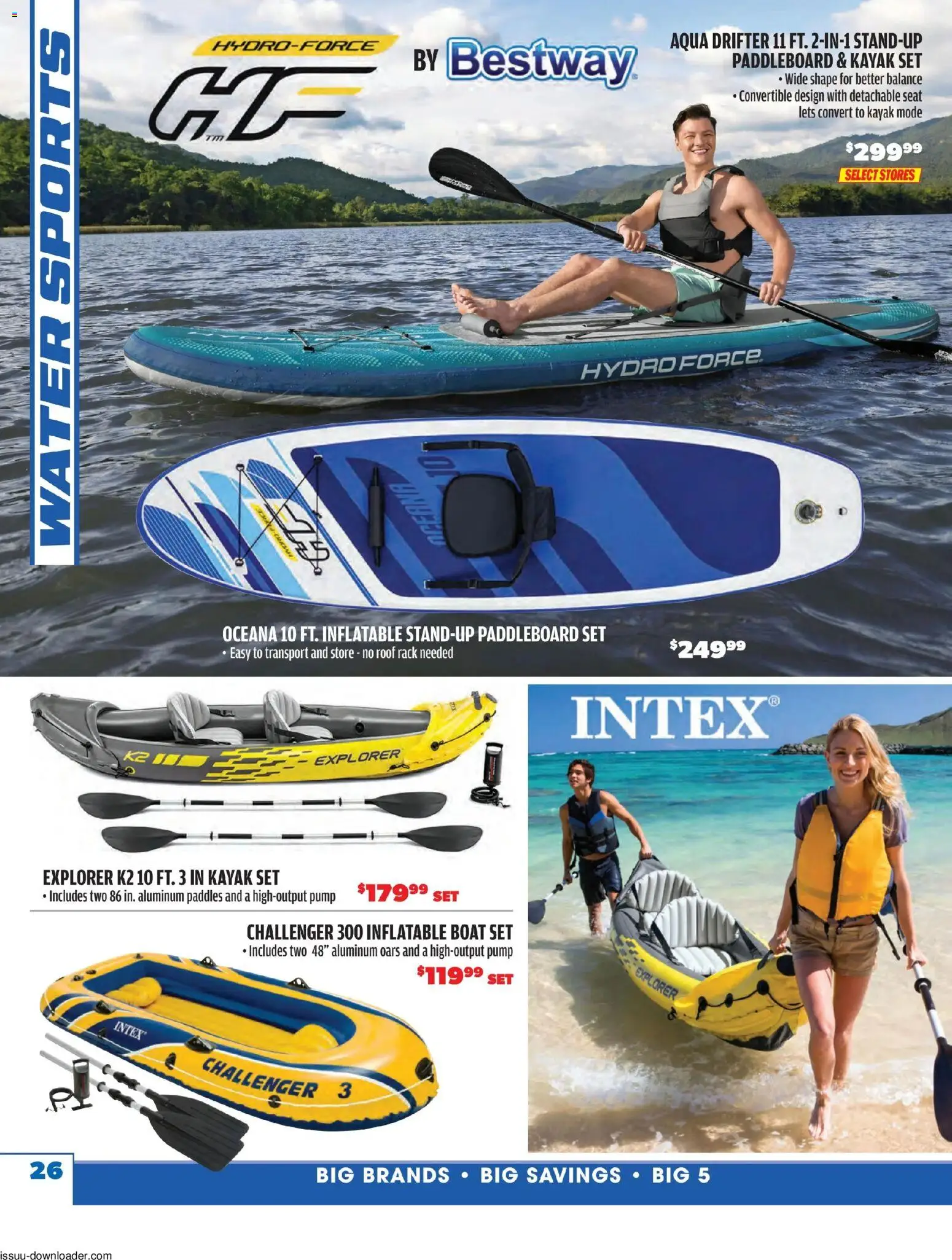 Big 5 Sporting Goods Summer Catalog - valid from 05/26/2026 | Page: 26 | Products: Pump, Paddleboard, Water, Inflatable boat