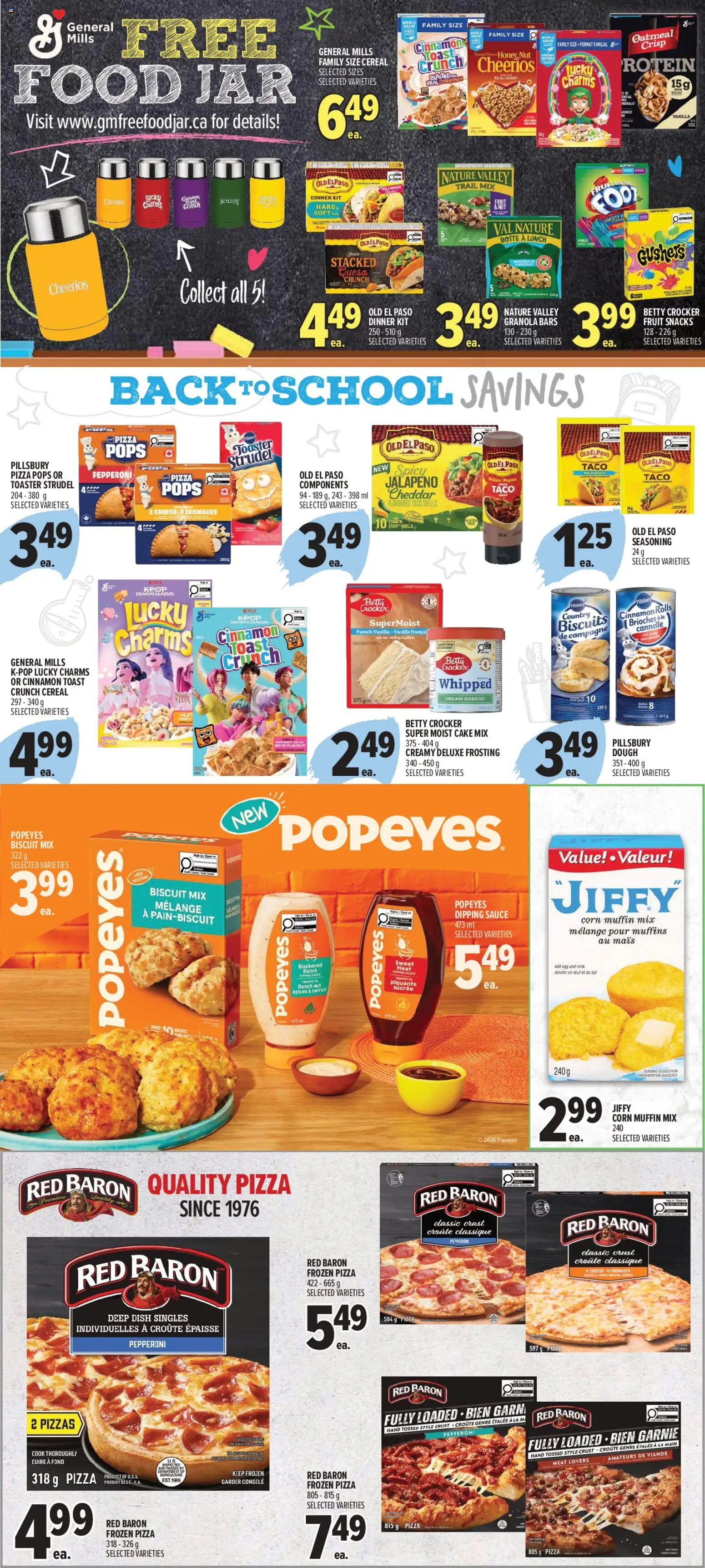 Metro flyer valid from Aug 13, 2026 | Page: 14 | Products: Oatmeal, Fruit, Cream cheese, Snacks