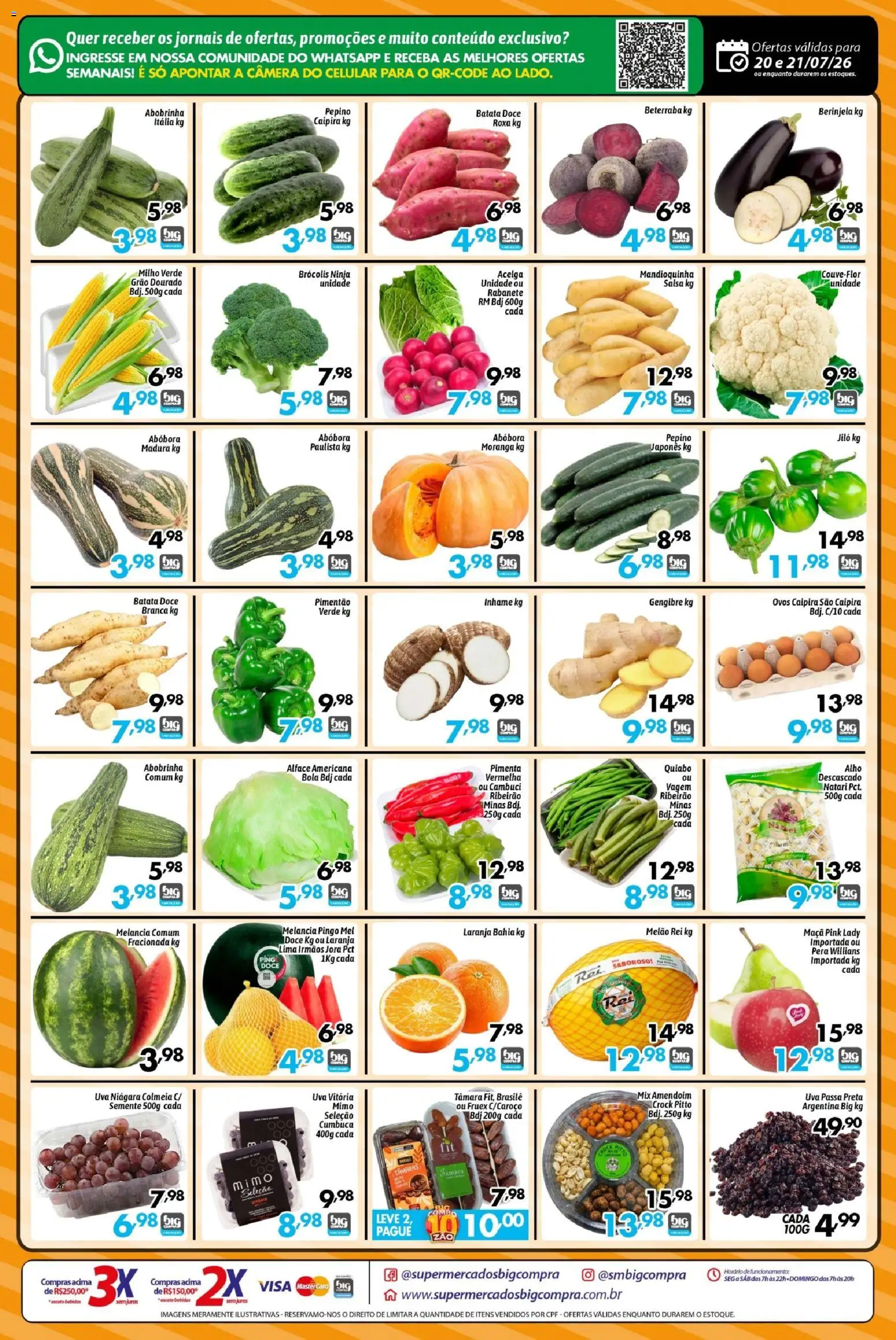 Big Compra Folheto - válido de 20/07/2026 | Página: 2 | Produtos: Melão, Alho, Pimenta, Ovos