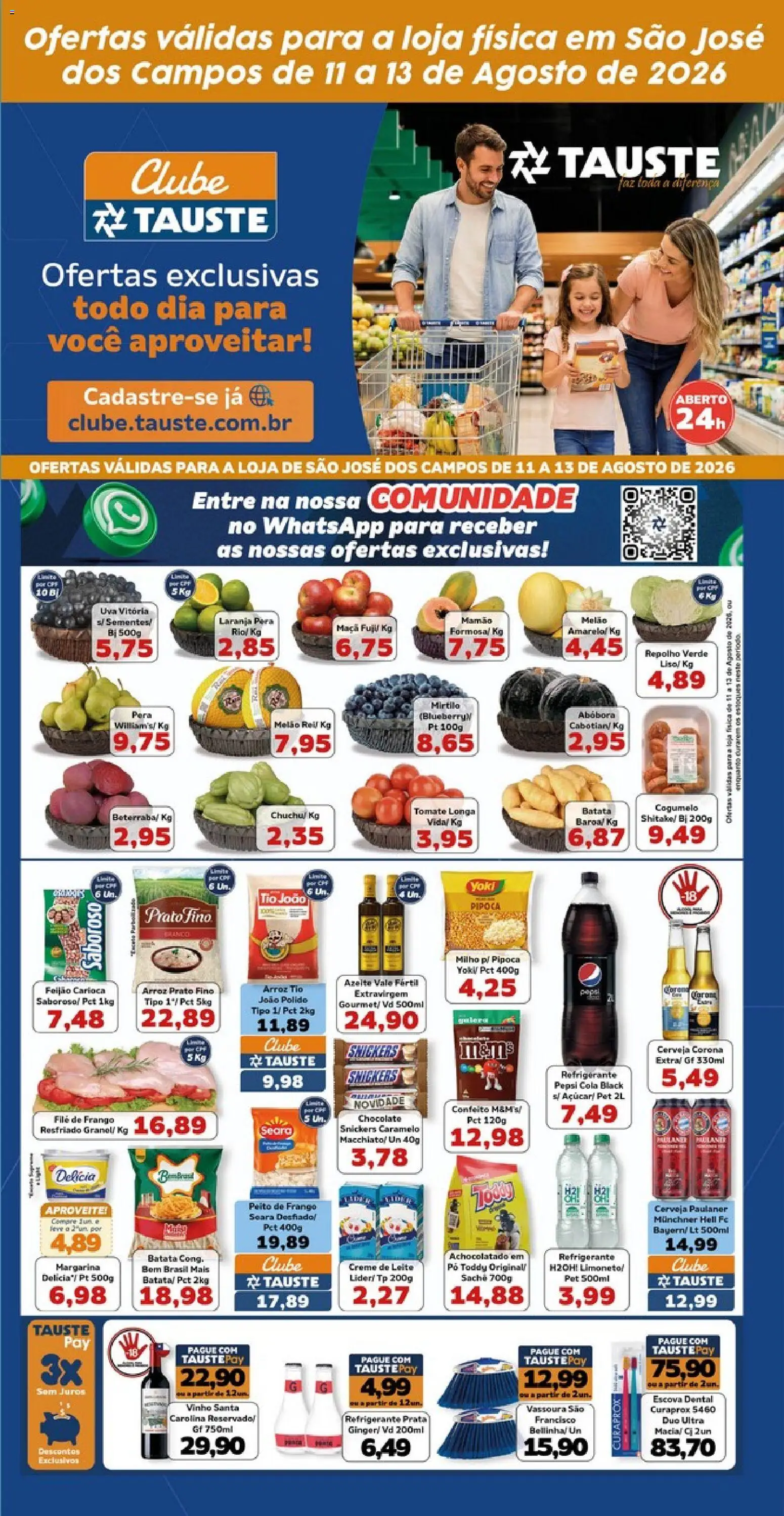 Tauste Folheto - válido de 11/08/2026 | Página: 2 | Produtos: Feijão, Achocolatado, Filé de frango, Margarina