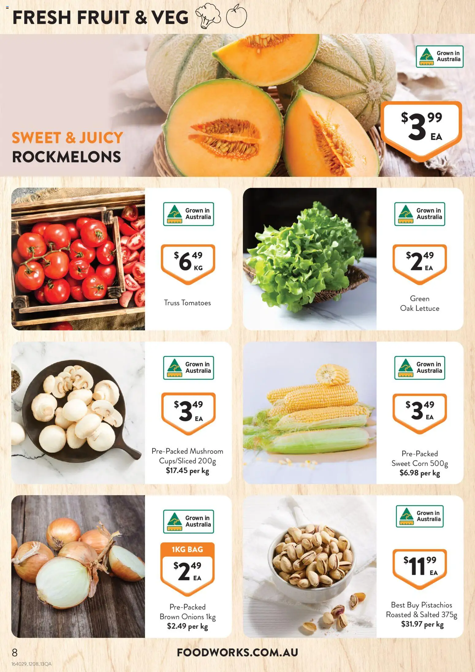 Foodworks catalogue - valid from 12/08/2026 | Page: 8 | Products: Corn, Onions, Bag, Pistachios