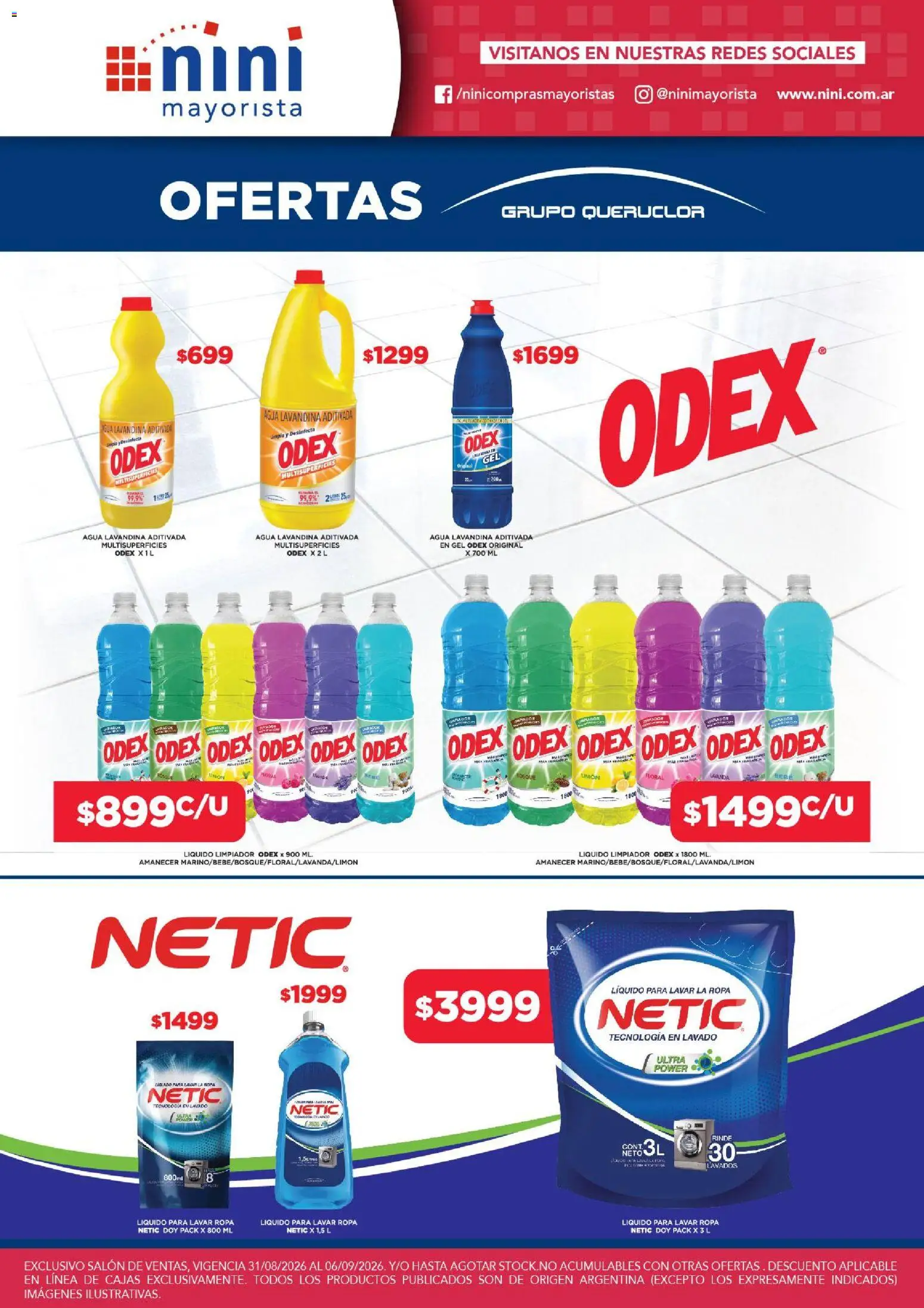 NINI Mayorista catálogo │ válido desde el 31/08/2026 | Página: 12 | Productos: Agua, Limón, Ropa, Limpiador
