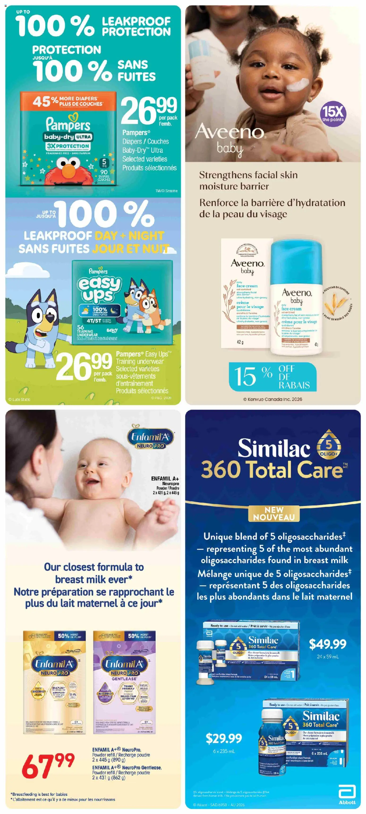 Jean Coutu flyer valid from Oct 1, 2026 | Page: 9 | Products: Fragrance, Table, Milk, Underwear