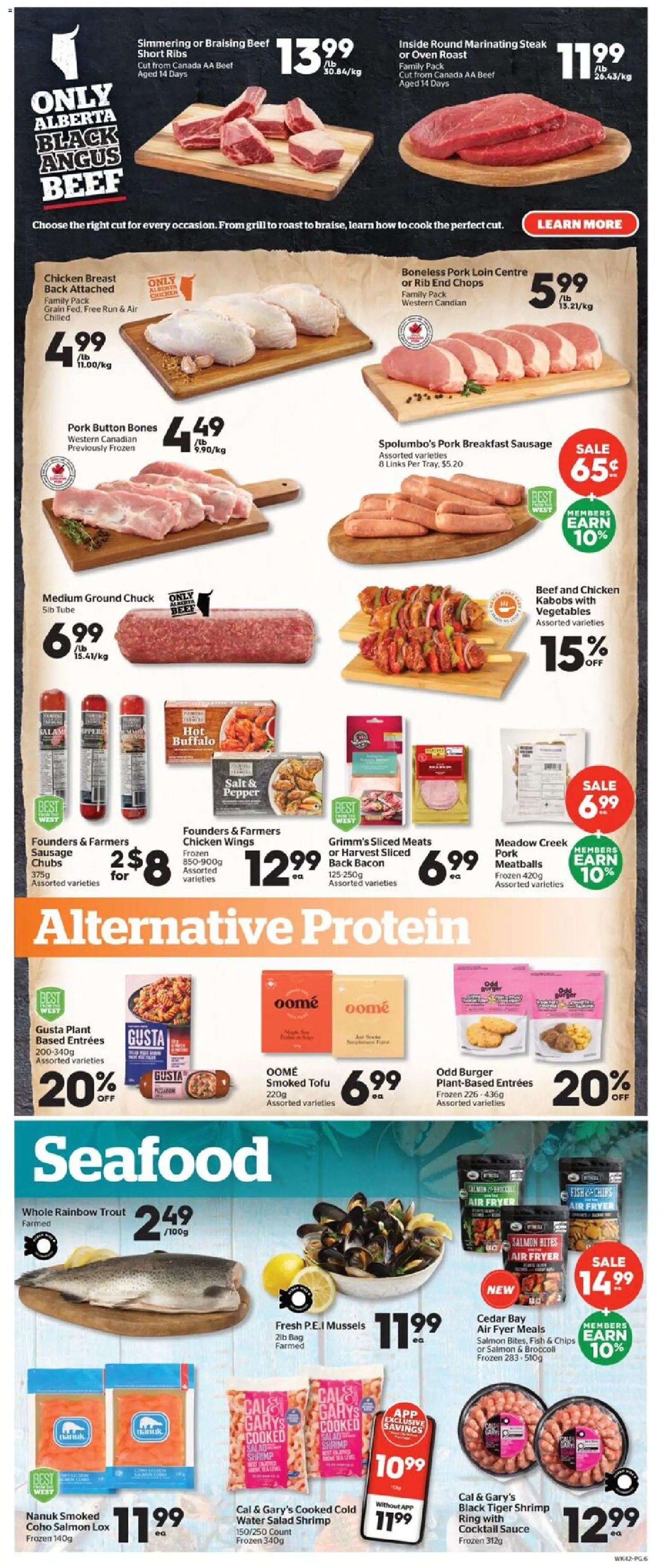 Calgary Co-op flyer valid from Aug 20, 2026 | Page: 6 | Products: Chips, Bacon, Shrimp, Salt