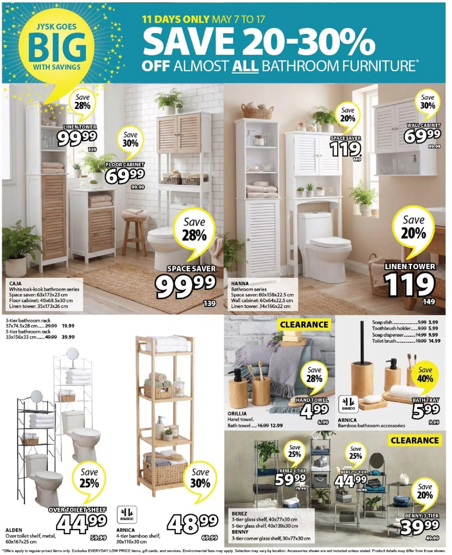 JYSK flyer valid from 07.05.2026 | Page: 29 | Products: Soap, Shelf, Cabinet, Bath