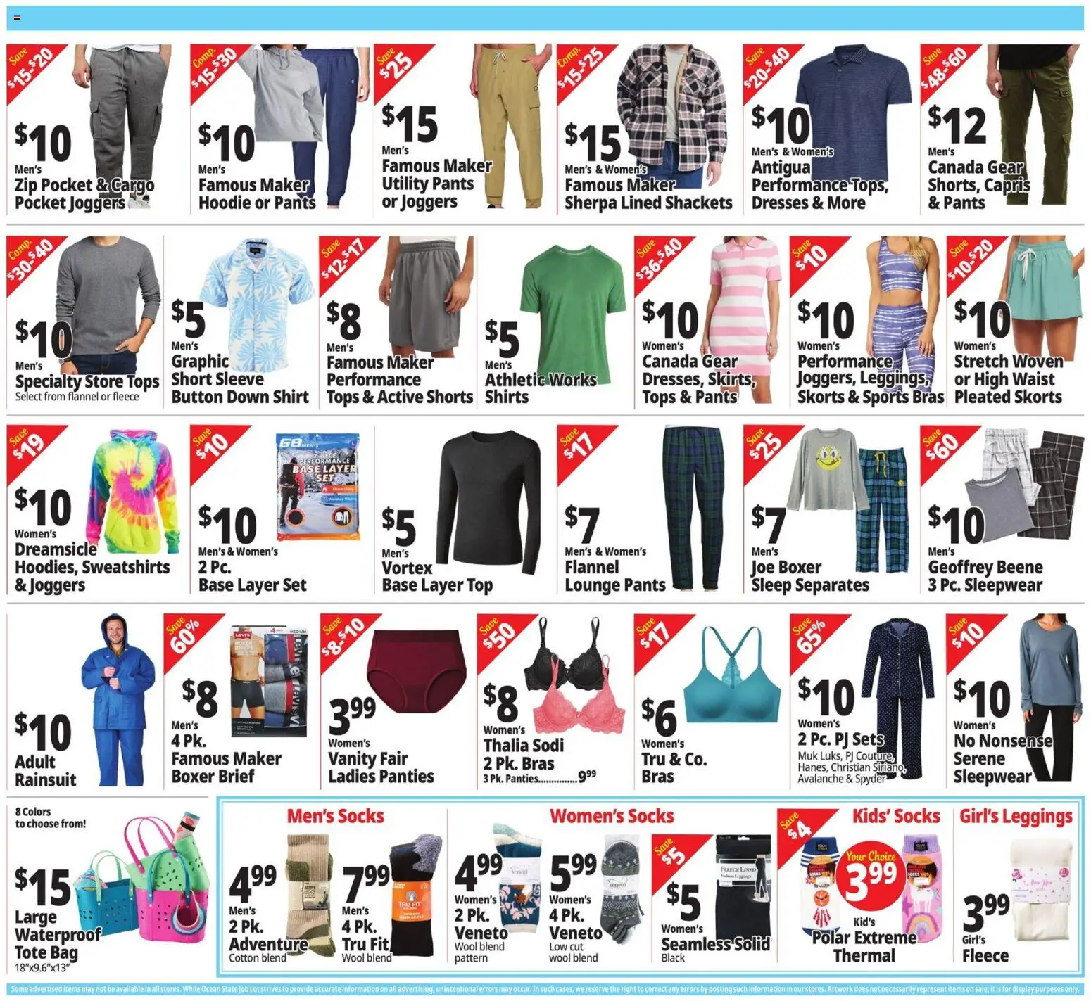 Ocean State Job Lot Weekly Ad - valid from 10/01/2026 | Page: 3 | Products: Shirt, Socks, Leggings, Bag