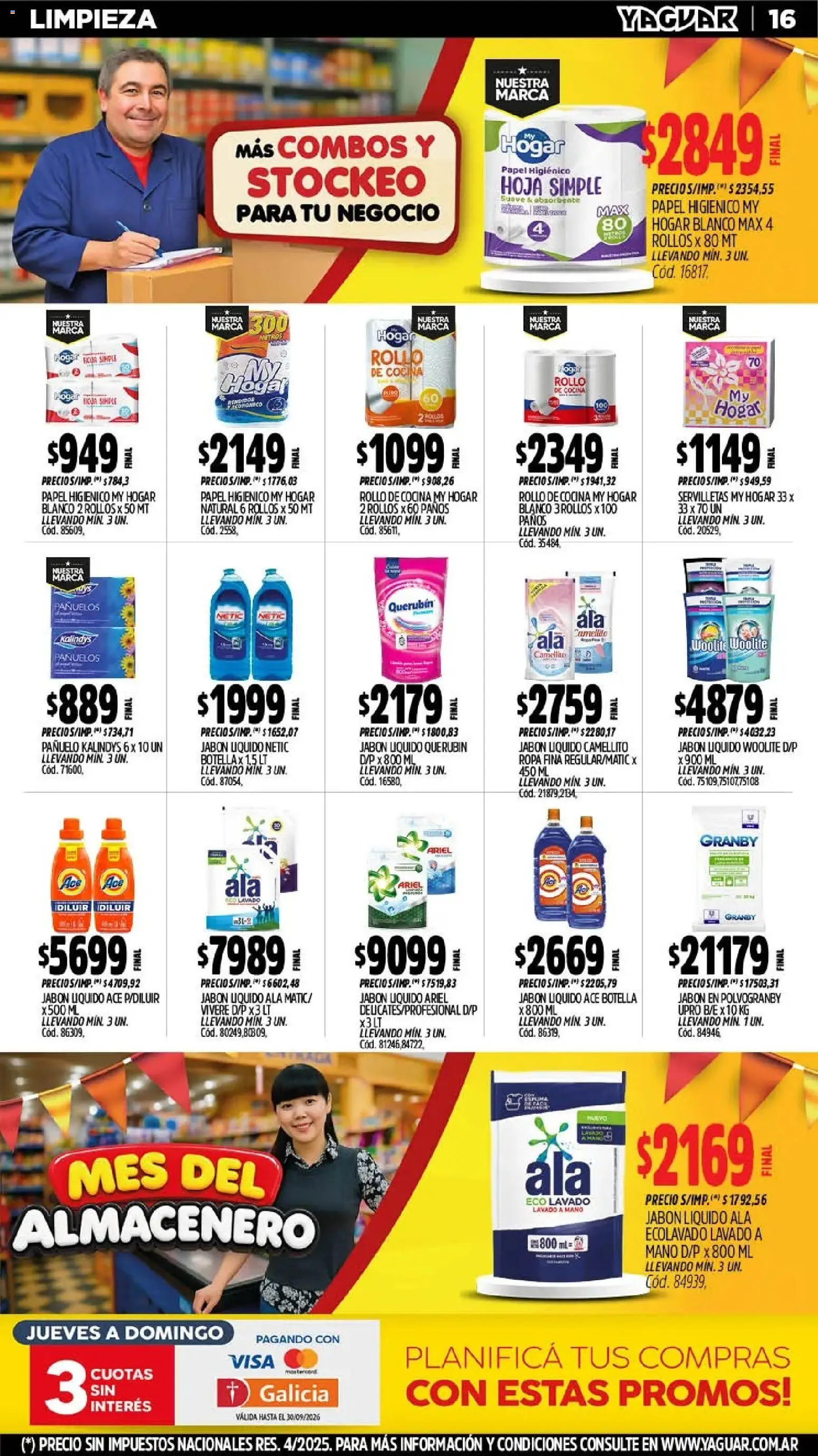 Yaguar - Oferta Semanal Santa Fé │ válido desde el 21/09/2026 | Página: 17 | Productos: Pañuelo, Jabón líquido, Jabón, Pala