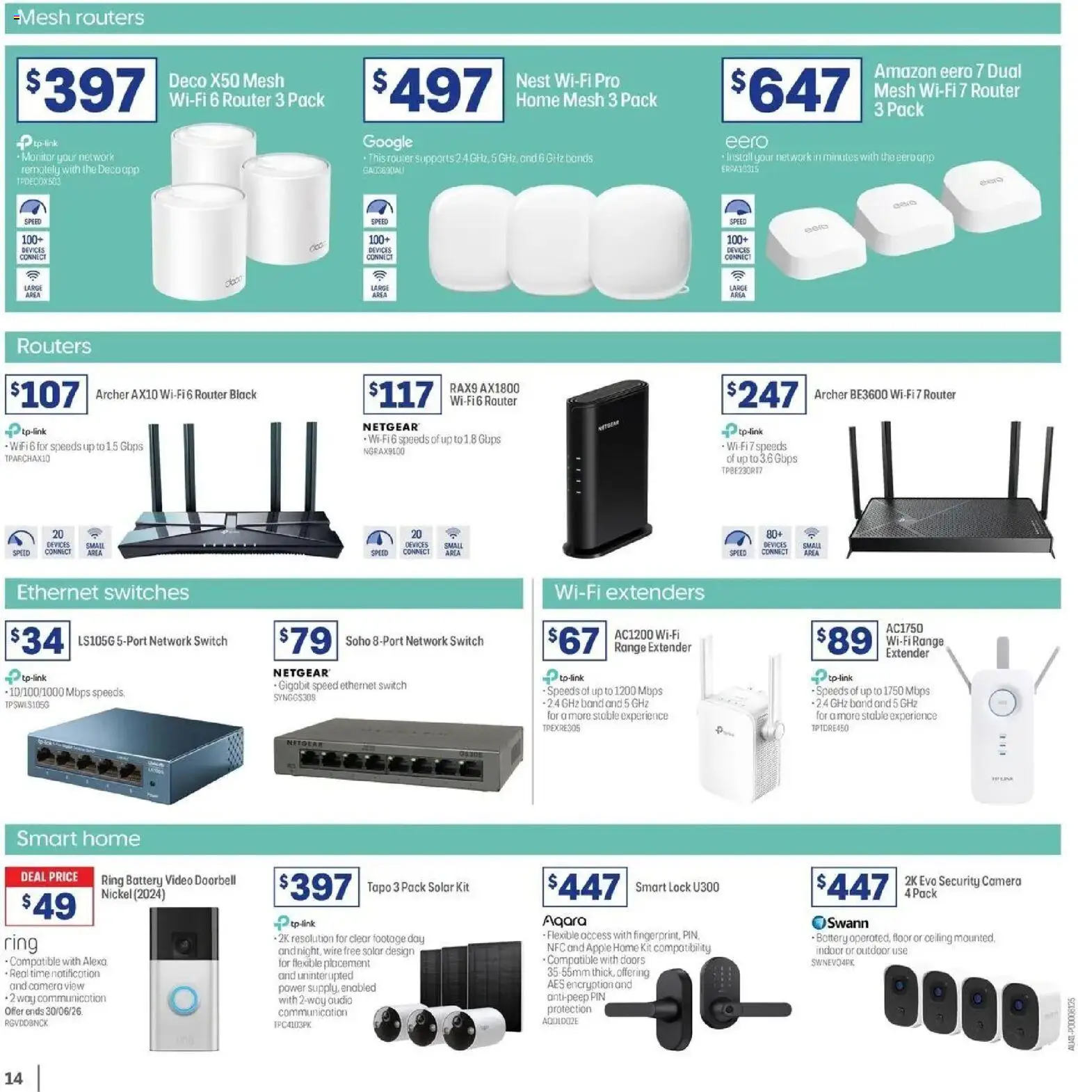 Officeworks catalogue - valid from 27.05.2026 | Page: 14 | Products: Battery, Monitor, Camera, Audio