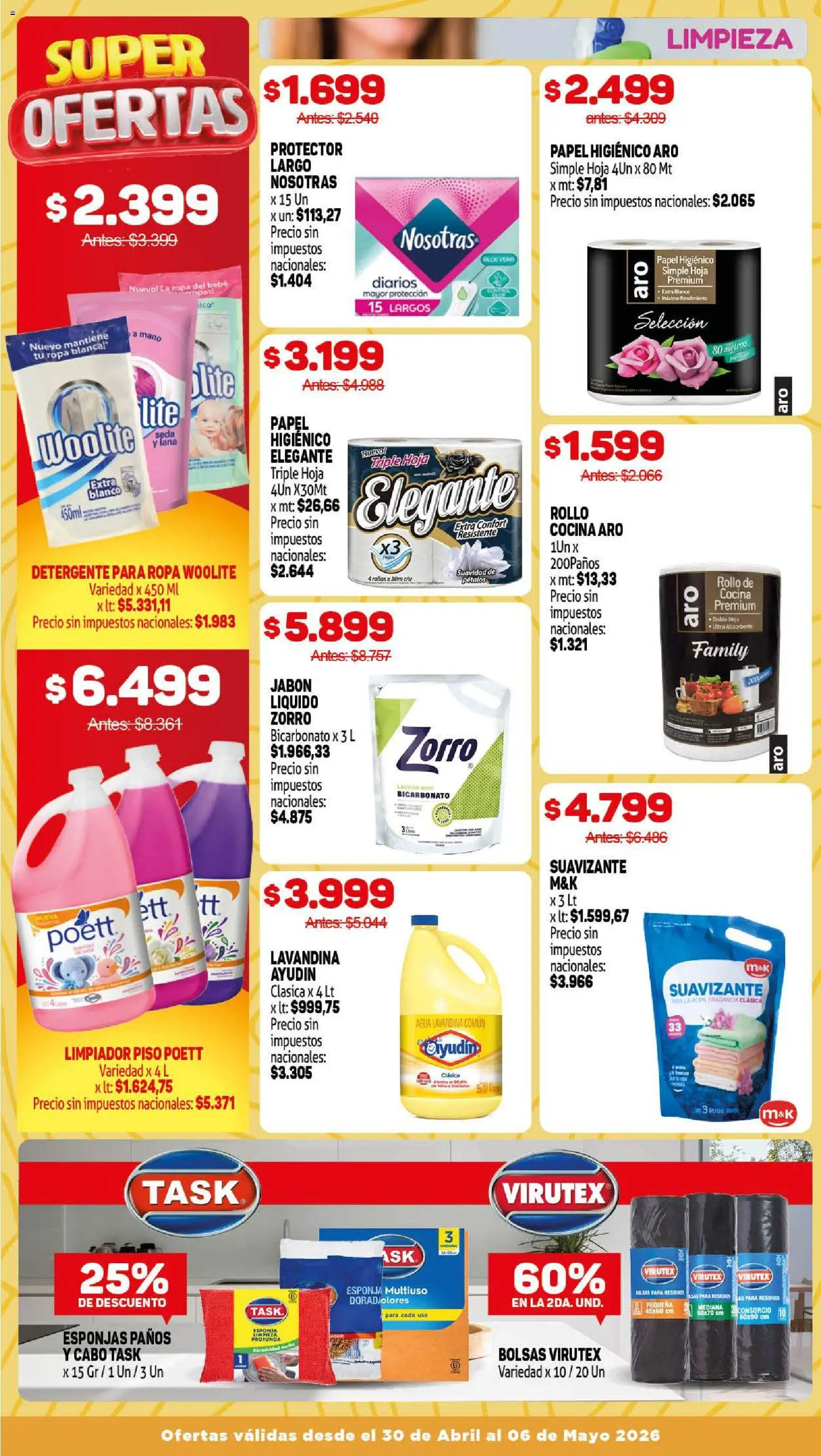 Makro ofertas │ válido desde el 30.04.2026 | Página: 13 | Productos: Lavandina, Detergente, Esponja, Ropa