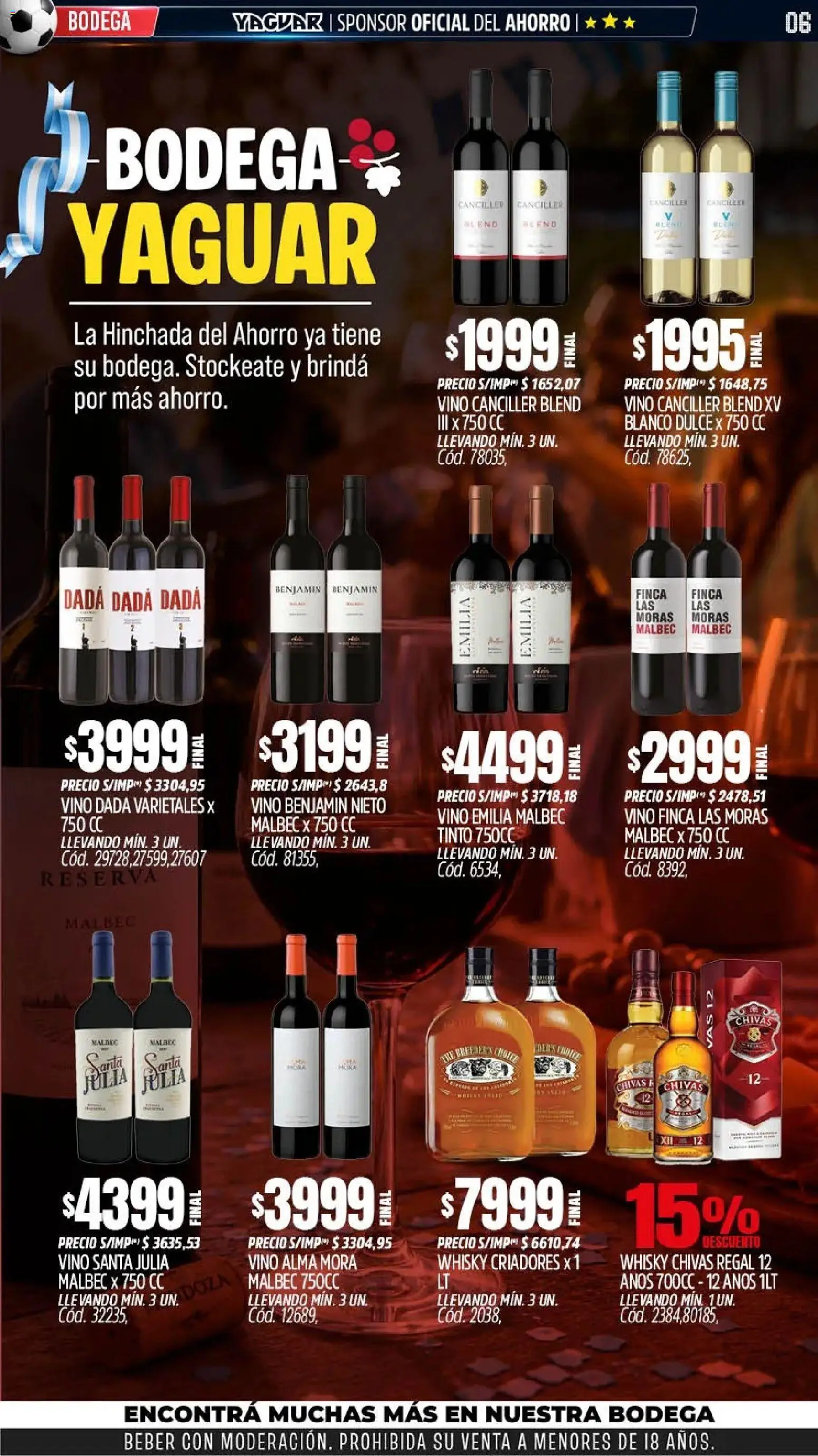 Yaguar - Oferta Semanal Córdoba │ válido desde el 15.06.2026 | Página: 5 | Productos: Whisky, Vino