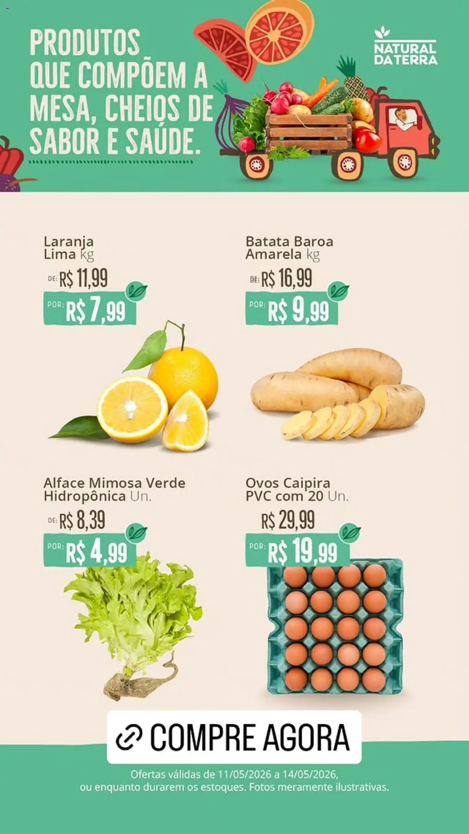 Natural da Terra Folheto - válido de 11.05.2026 | Página: 1 | Produtos: Ovos, Alface, Batata