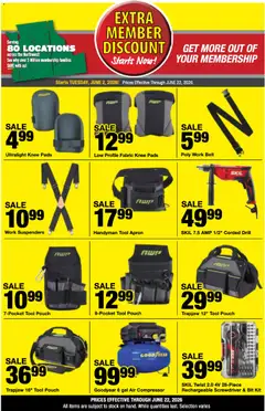 Preview of Bi-Mart weekly ads valid from 02.06.2026 | Page: 8 | Products: Compressor, Screwdriver, Corded Drill, Pads