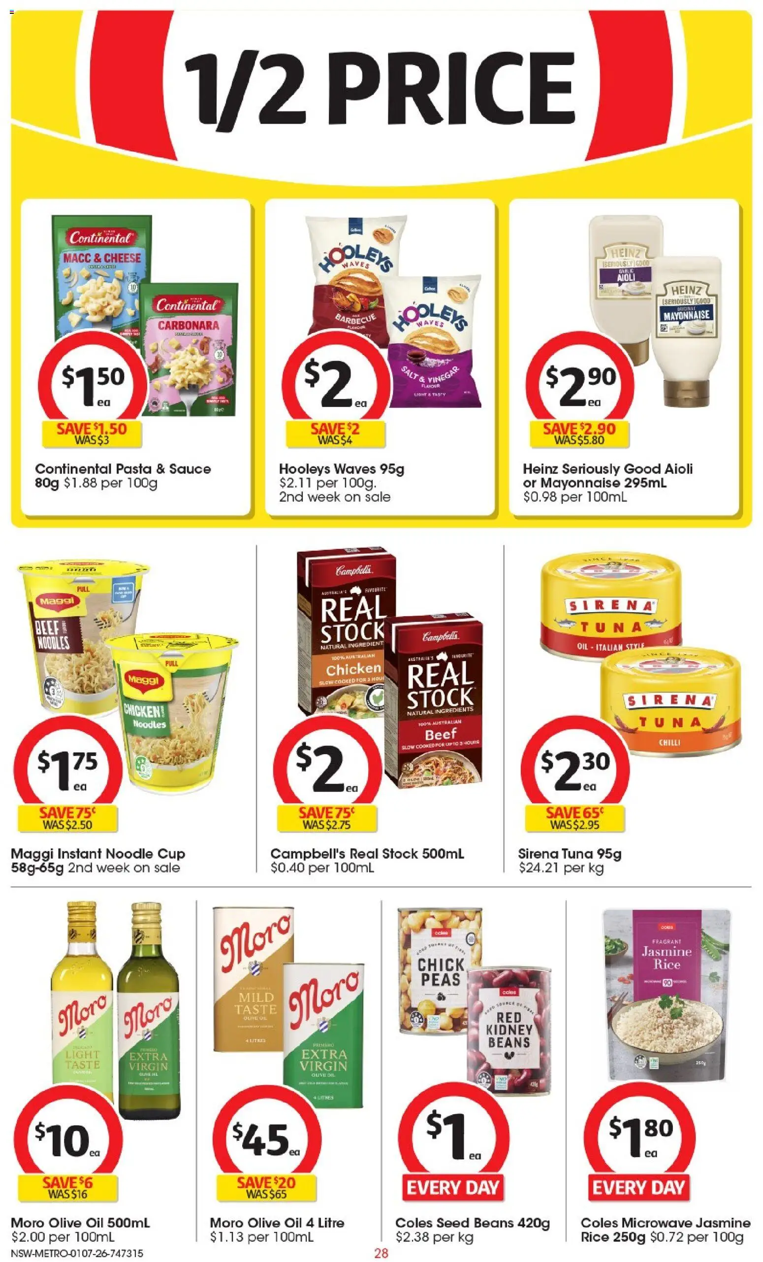 Coles catalogue - valid from 01/07/2026 | Page: 28 | Products: Chicken, Noodles, Beef, Tuna
