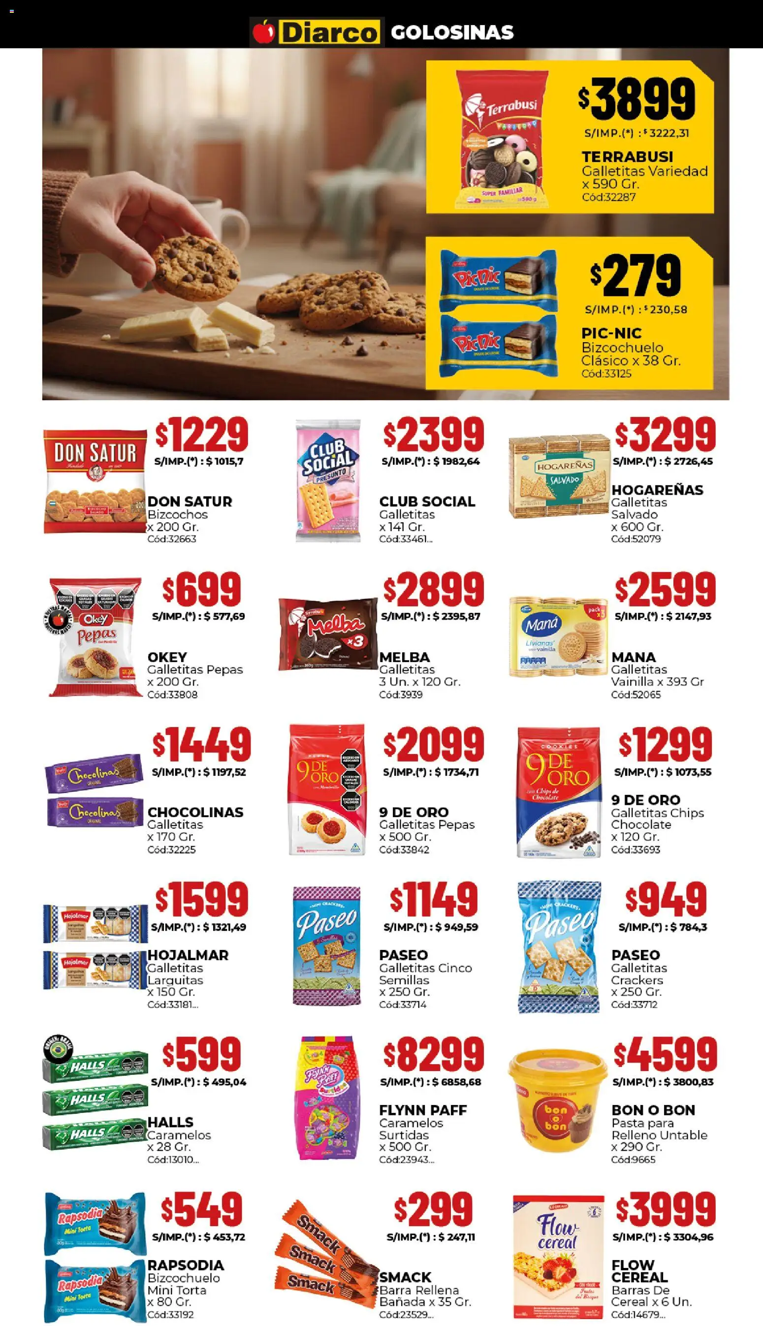 Diarco ofertas │ válido desde el 18.05.2026 | Página: 5 | Productos: Galletitas, Semillas, Golosinas, Bizcochos
