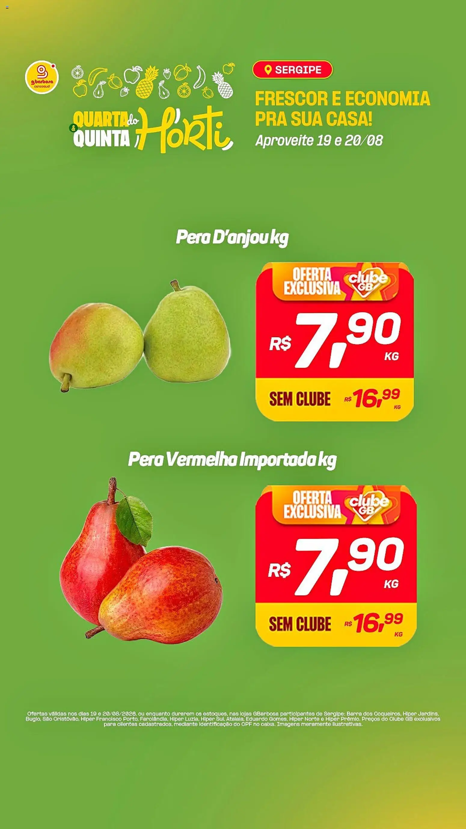 Gbarbosa Folheto - válido de 19/08/2026 | Página: 6 | Produtos: Pera, Pera d'anjou