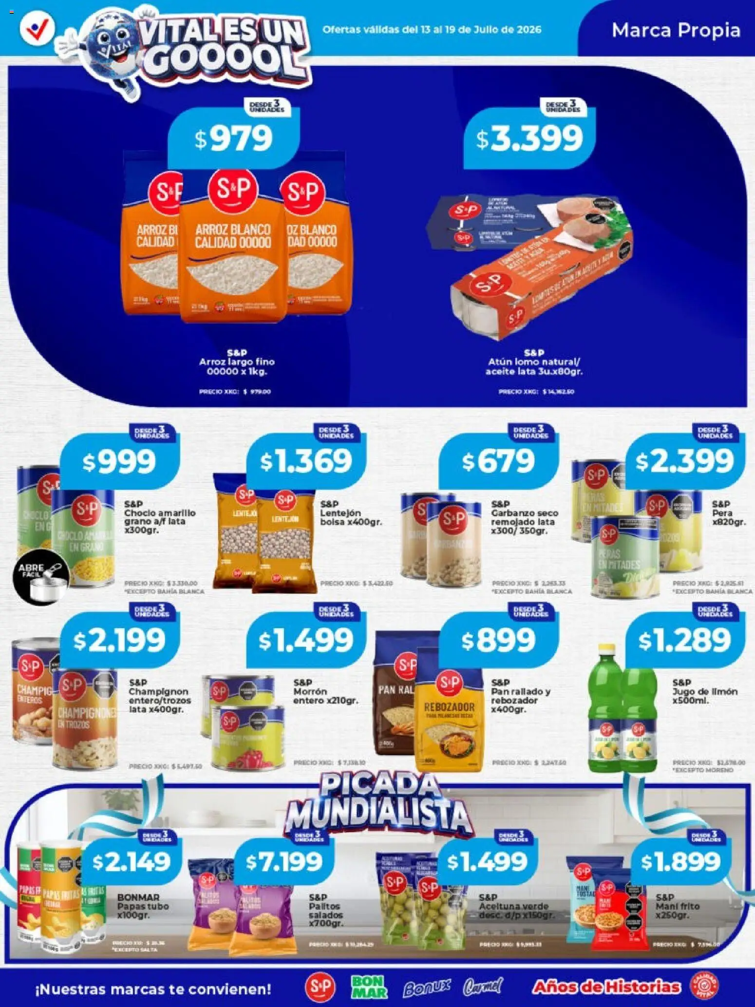 Vital - Especial nuestras marcas │ válido desde el 13/07/2026 | Página: 2 | Productos: Mani, Limón, Pan, Té