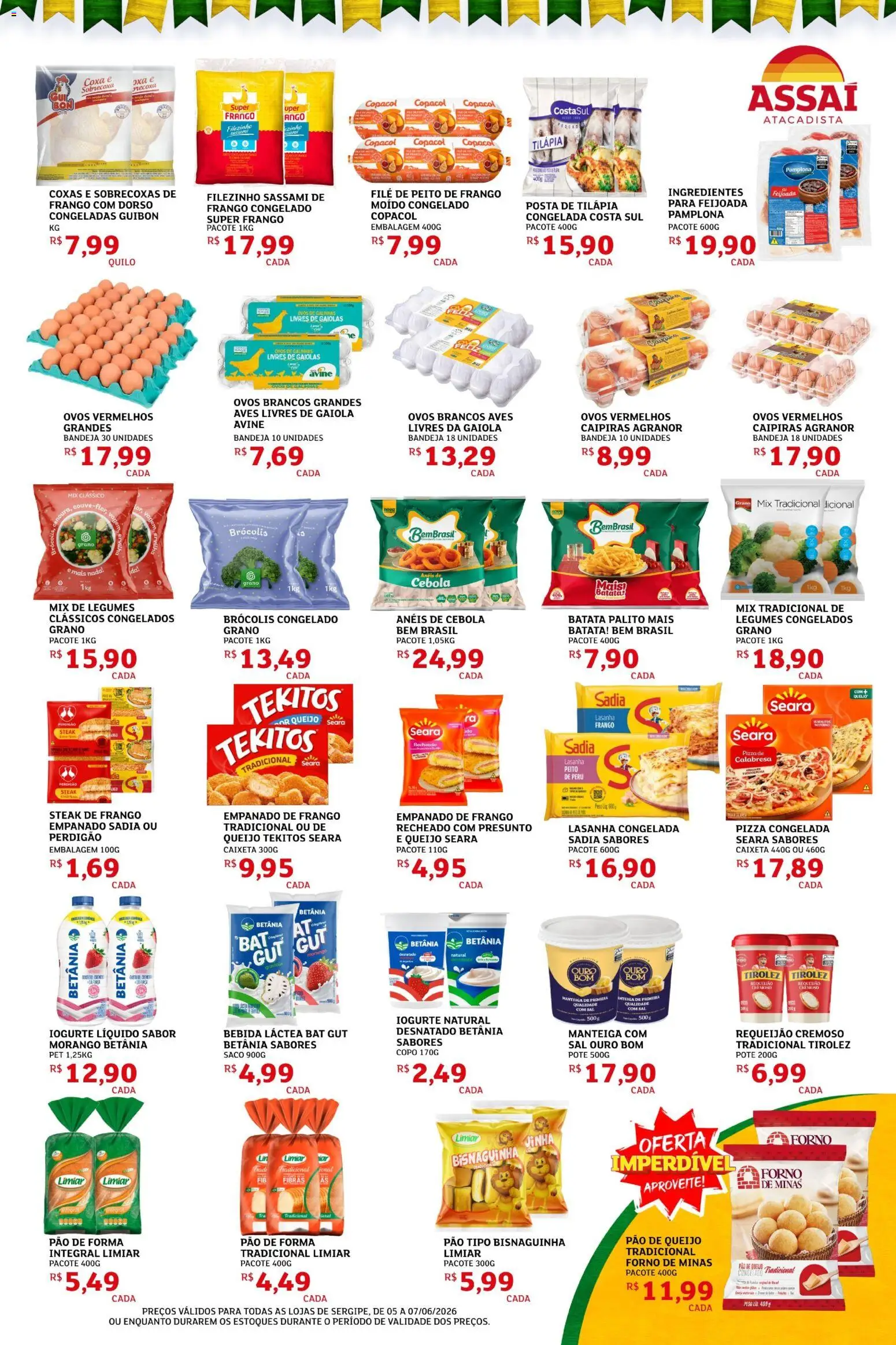 Assaí Atacadista Folheto - válido de 04.06.2026 | Página: 3 | Produtos: Ovos, Bebida, Batata, Pão de queijo