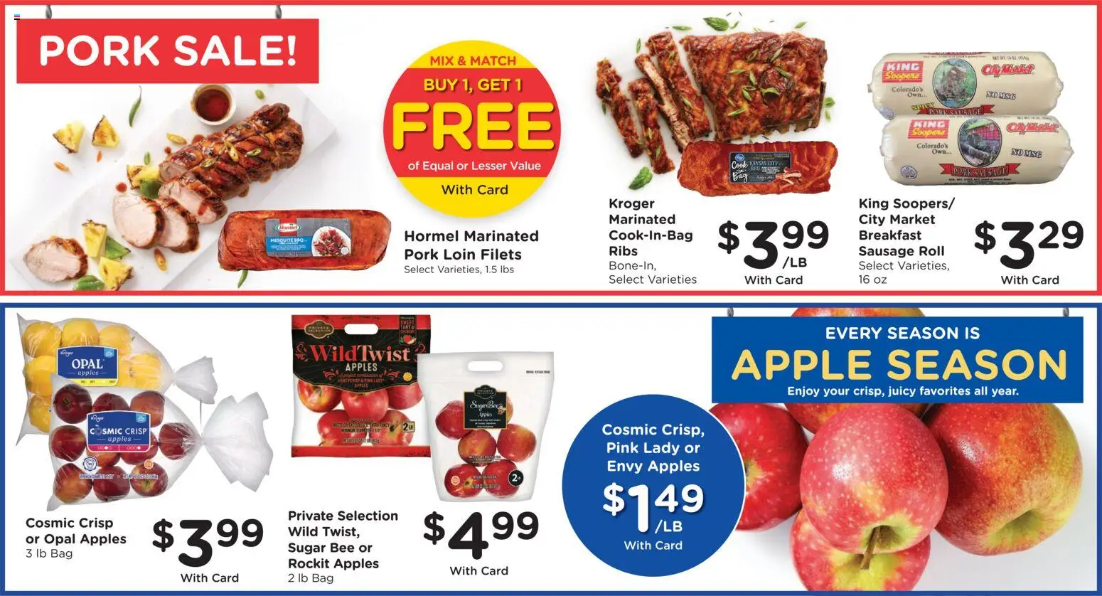 King Soopers Weekly Ad - valid from 13.05.2026 | Page: 10 | Products: Pork, Apples, Sugar, Bag