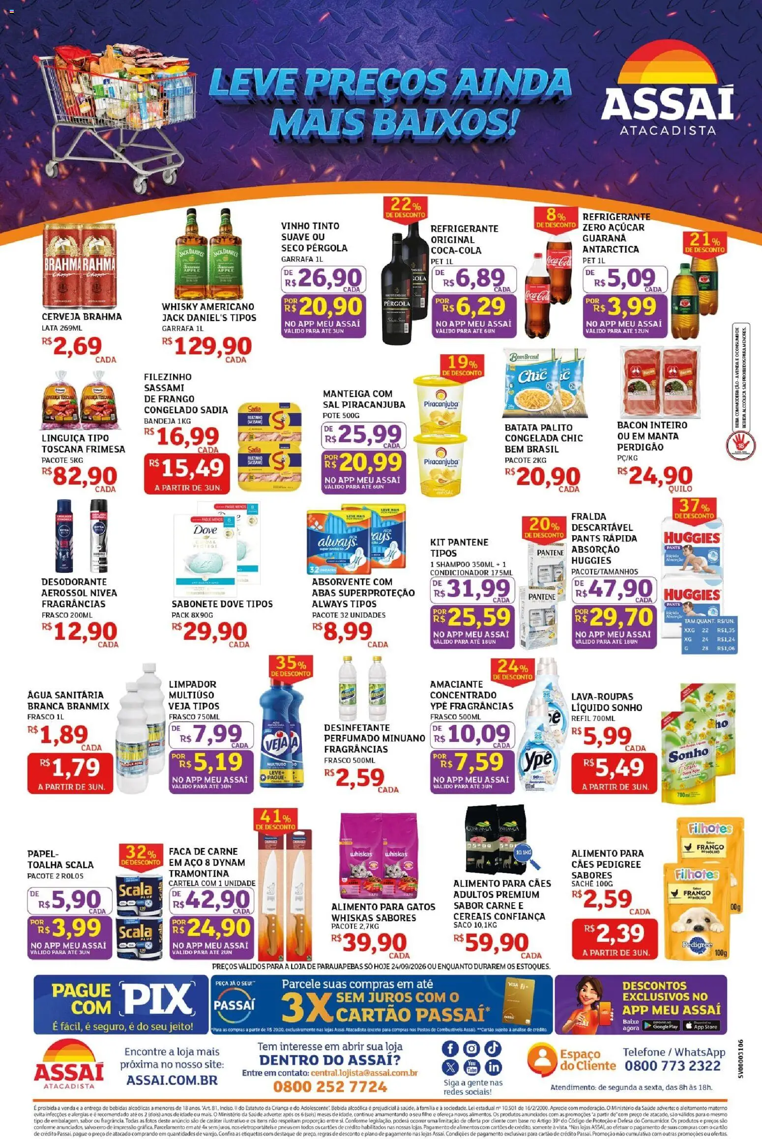 Assaí Atacadista Folheto - válido de 24/09/2026 | Página: 2 | Produtos: Desodorante, Faca, Cereais, Telefone