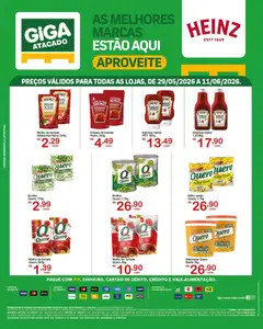 GIGA Atacado ofertas Heinz - Pré-Visualização do folheto da loja GIGA Atacado, válido de 29.05.2026