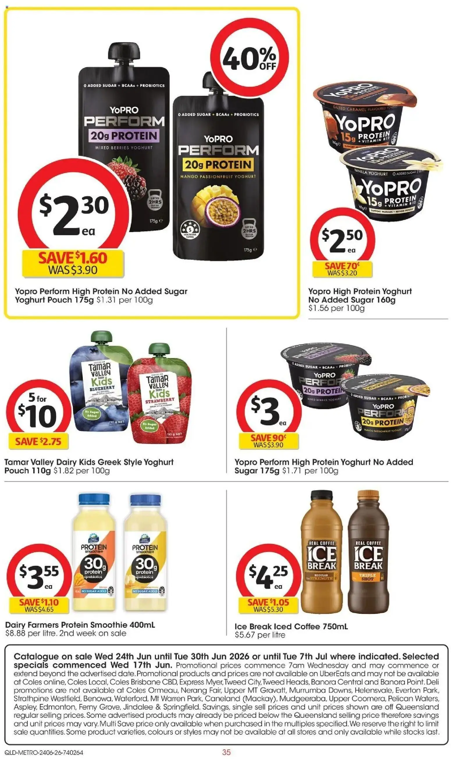 Coles catalogue - valid from 23/06/2026 | Page: 35 | Products: Yoghurt, Coffee, Sugar, Mango