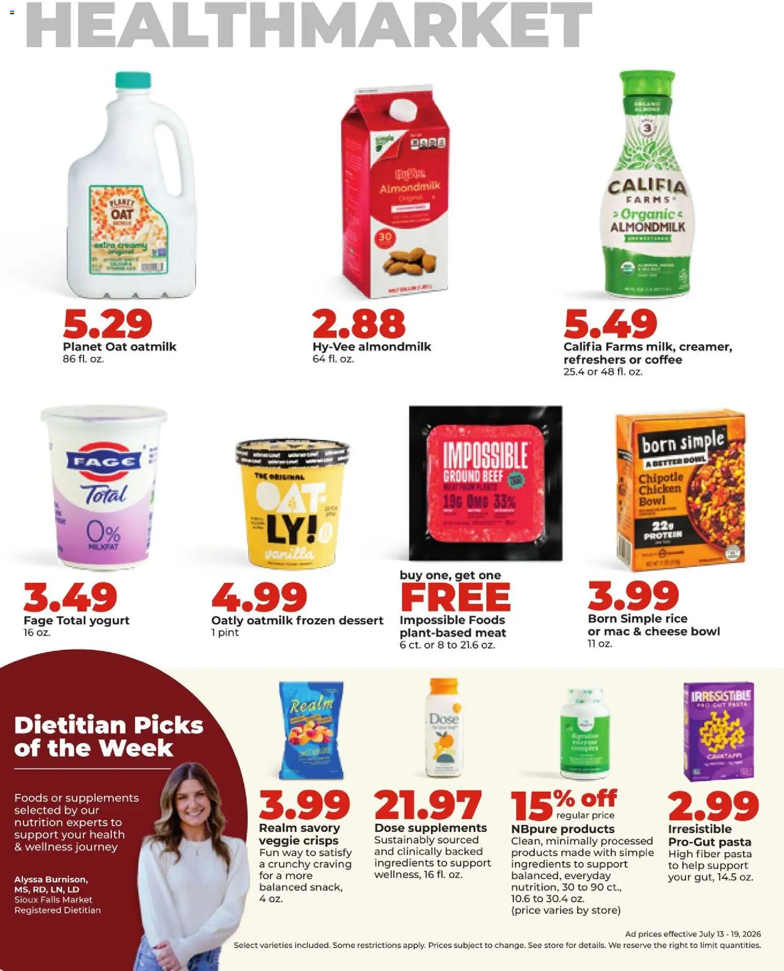 HyVee Weekly Ad - valid from 07/13/2026 | Page: 33 | Products: Cheese, Yogurt, Coffee, Beef