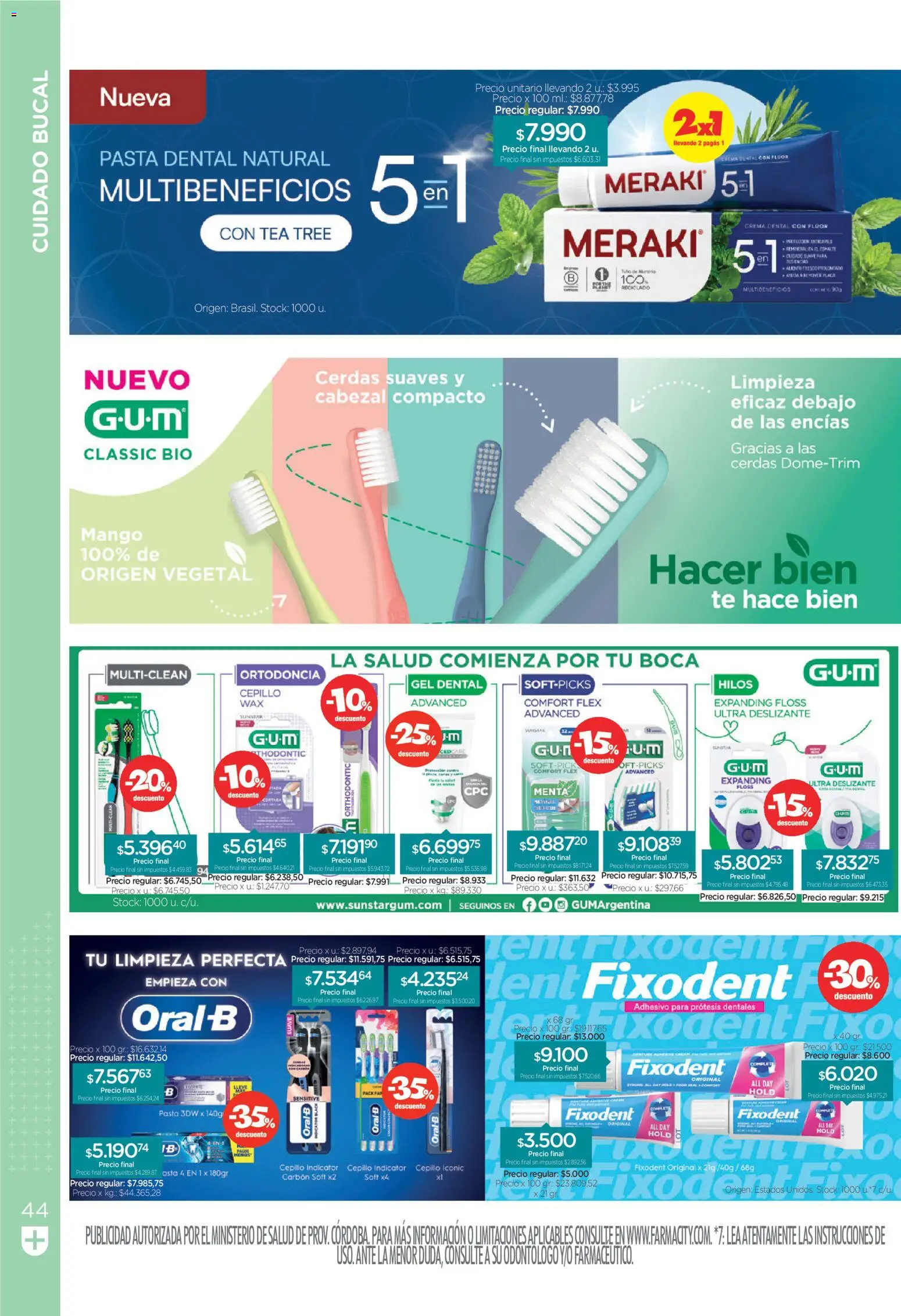 Farmacity catálogo │ válido desde el 01/09/2026 | Página: 44 | Productos: Cepillo, Pasta dental, Mango, Pasta