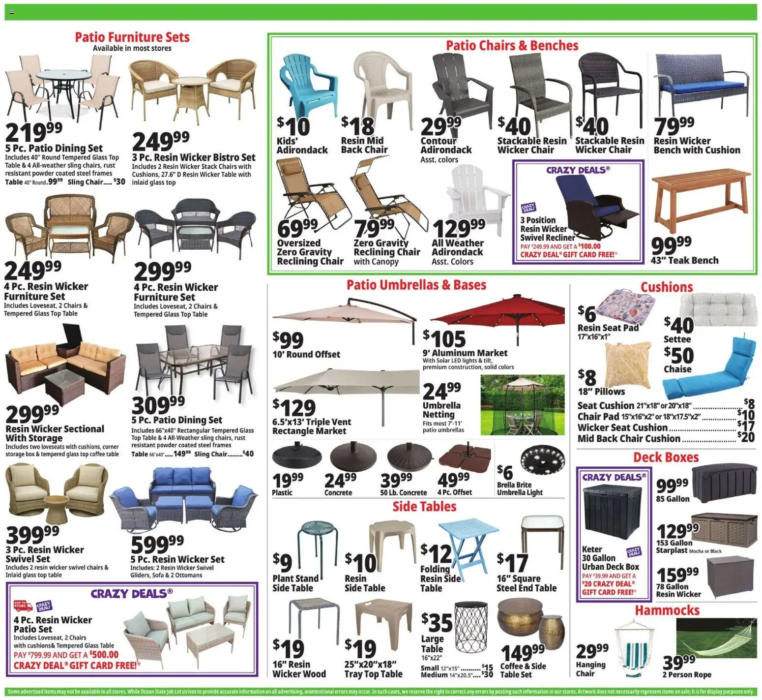Ocean State Job Lot Weekly Ad - valid from 04.06.2026 | Page: 7 | Products: Sofa, Coffee table, Chair, Sectional