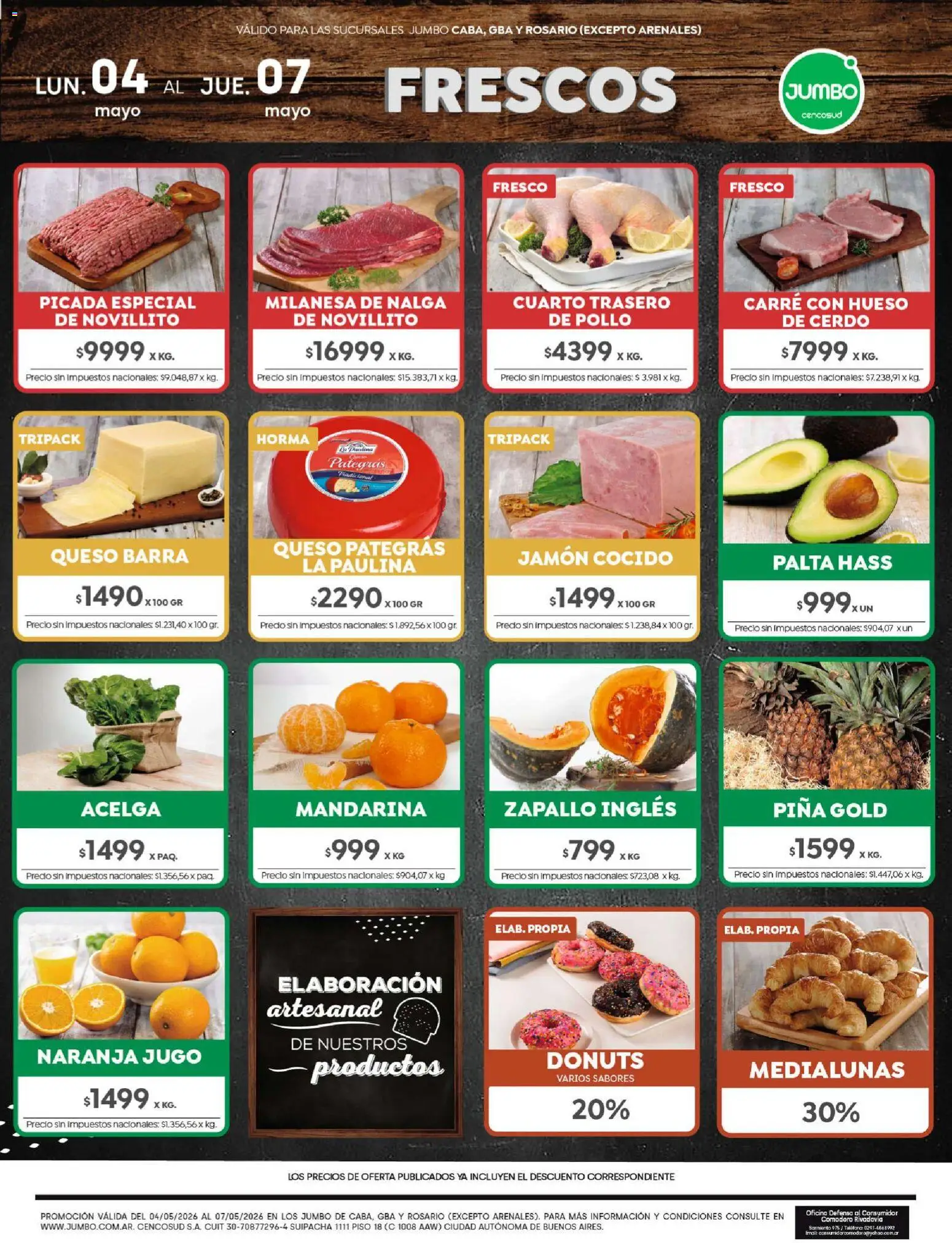 Jumbo ofertas │ válido desde el 01.05.2026 | Página: 1 | Productos: Rosario, Acelga, Milanesa, Cerdo