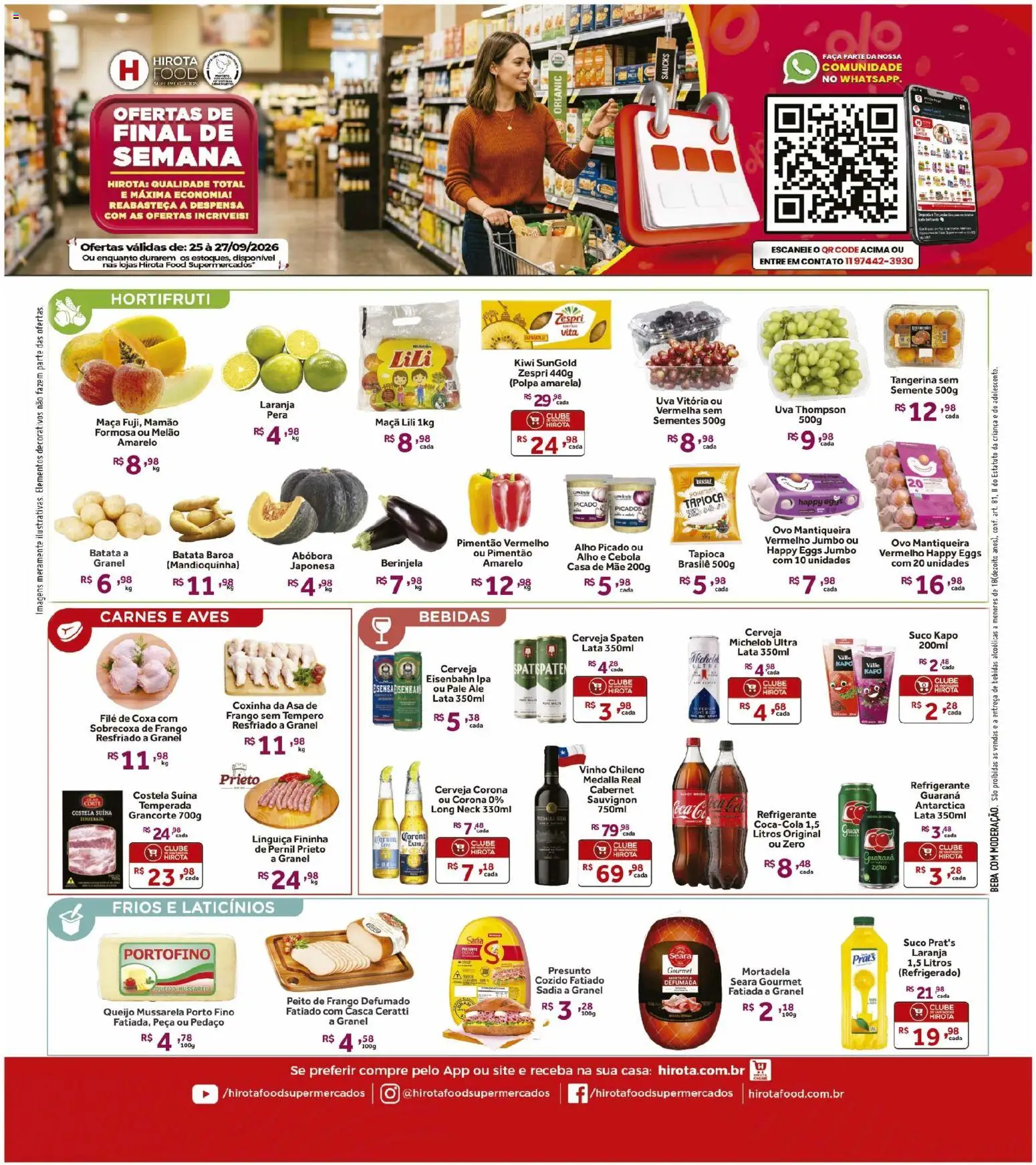 Hirota Food Folheto - válido de 25/09/2026 | Página: 1 | Produtos: Alho, Berinjela, Cebola, Presunto