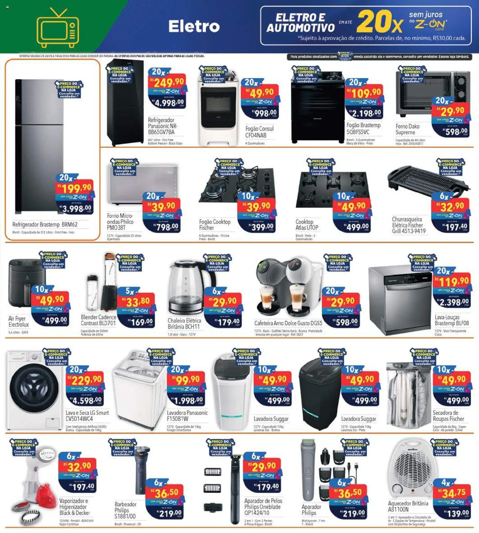 Supermercados Condor Folheto - válido de 26.05.2026 | Página: 29 | Produtos: Chaleira, Barbeador, Cooktop, Aparador de pelos