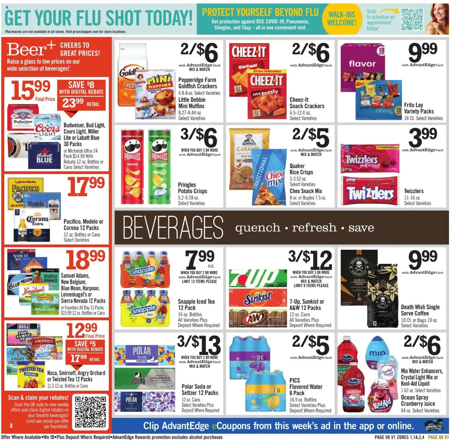 Price Chopper Weekly Ad - valid from 08/30/2026 | Page: 8 | Products: Beverages, Juice, Tea, Water