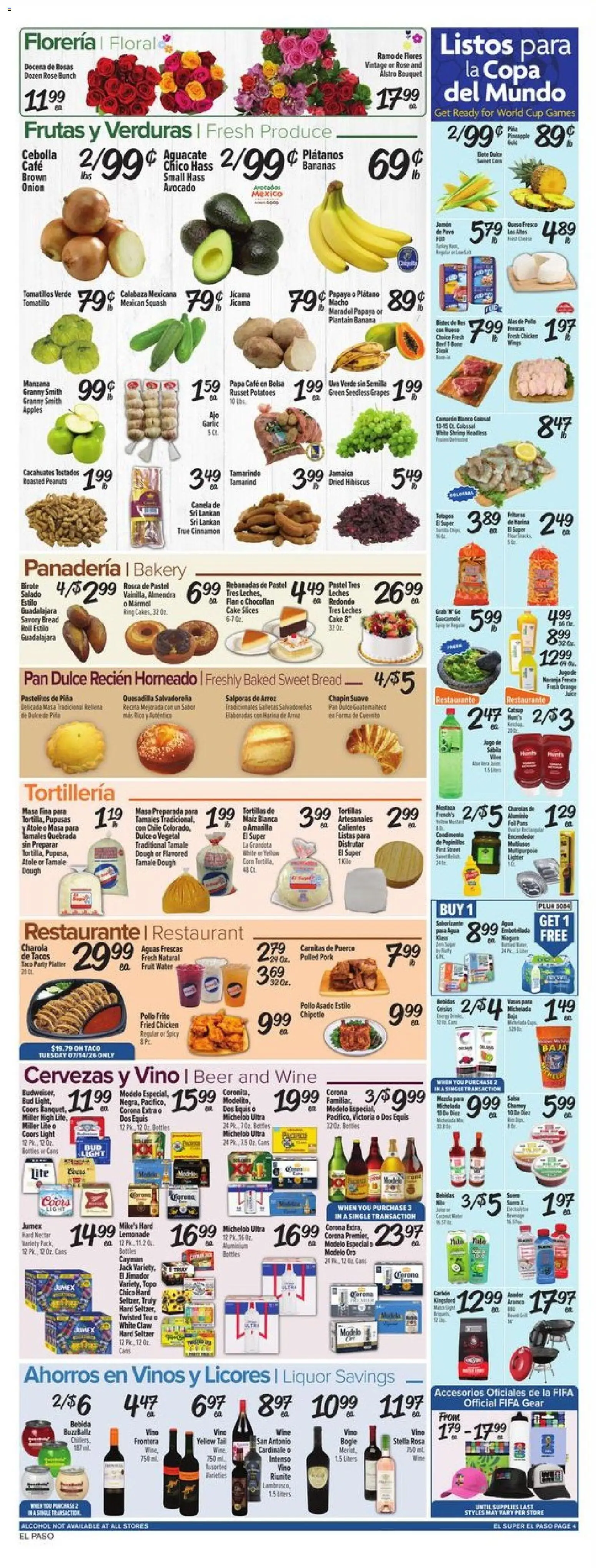 El Super Weekly Ad - valid from 07/08/2026 | Page: 4 | Products: Ring, Pan, Bananas, Garlic