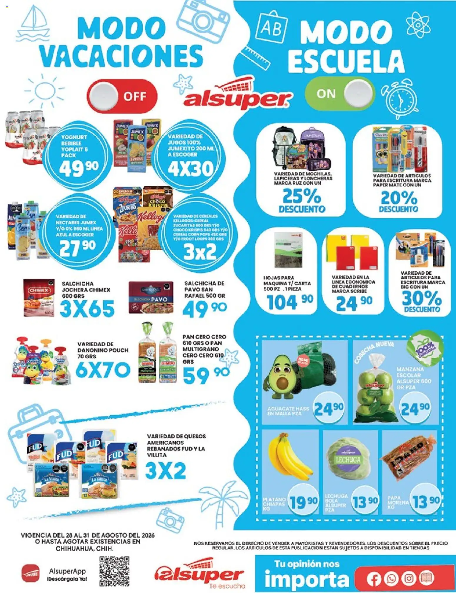 Nuevas ofertas de Alsuper válidas en toda la República Mexicana desde el 28/08/2026. ¡Encuentra las mejores ofertas en Alsuper katalog! | Página: 1 | Productos: Lechuga, Aguacate, Cereales, Té