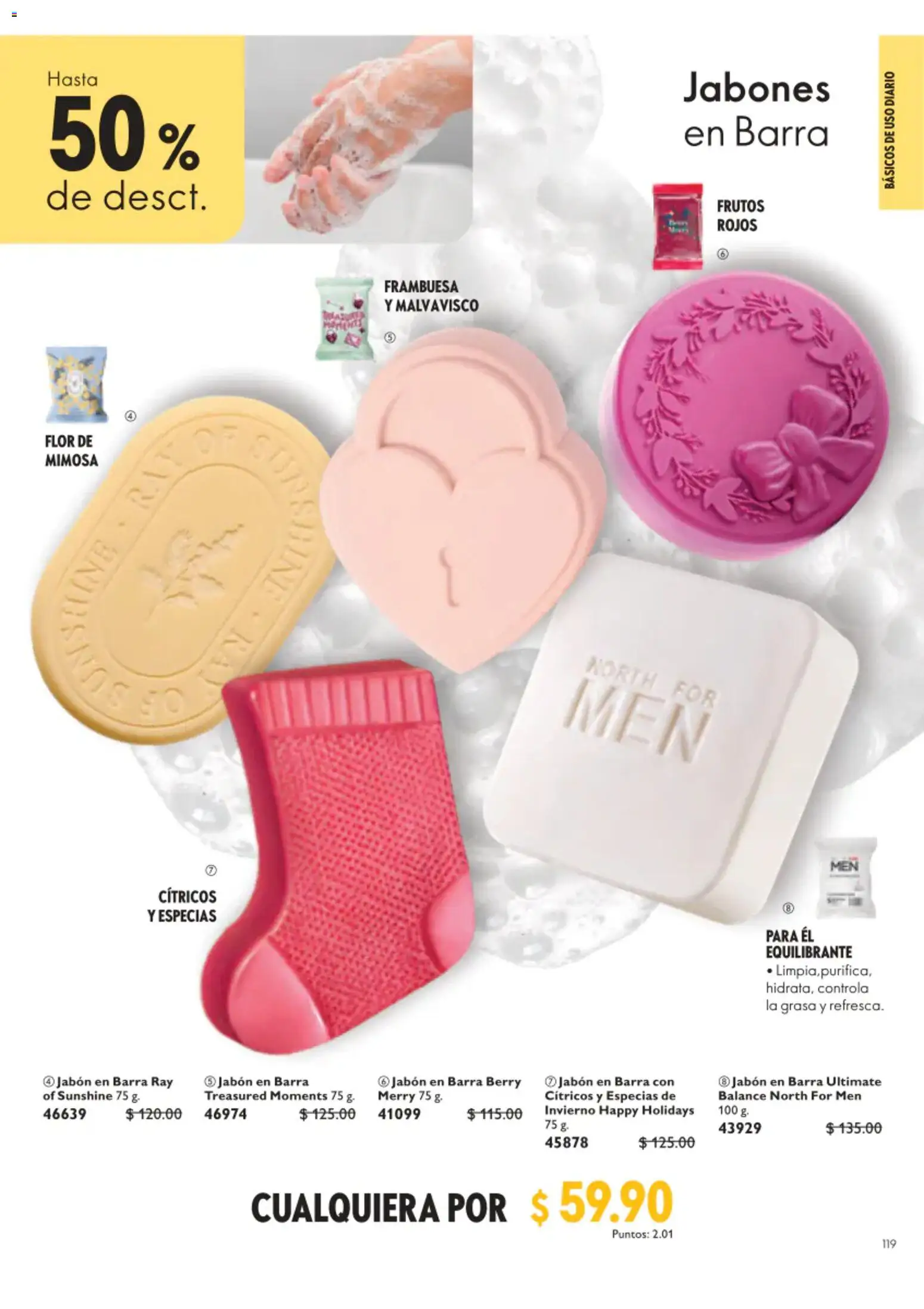 Nuevas ofertas de Oriflame válidas en toda la República Mexicana desde el 22/08/2026. ¡Encuentra las mejores ofertas en Oriflame campaña 12 2026! | Página: 119 | Productos: Barra, Jabón