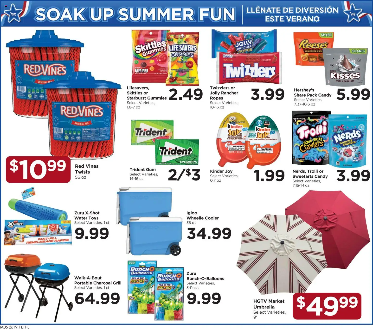 Food 4 Less Weekly Ad - valid from 10.06.2026 | Page: 9 | Products: Milk, Water, Umbrella, Grill