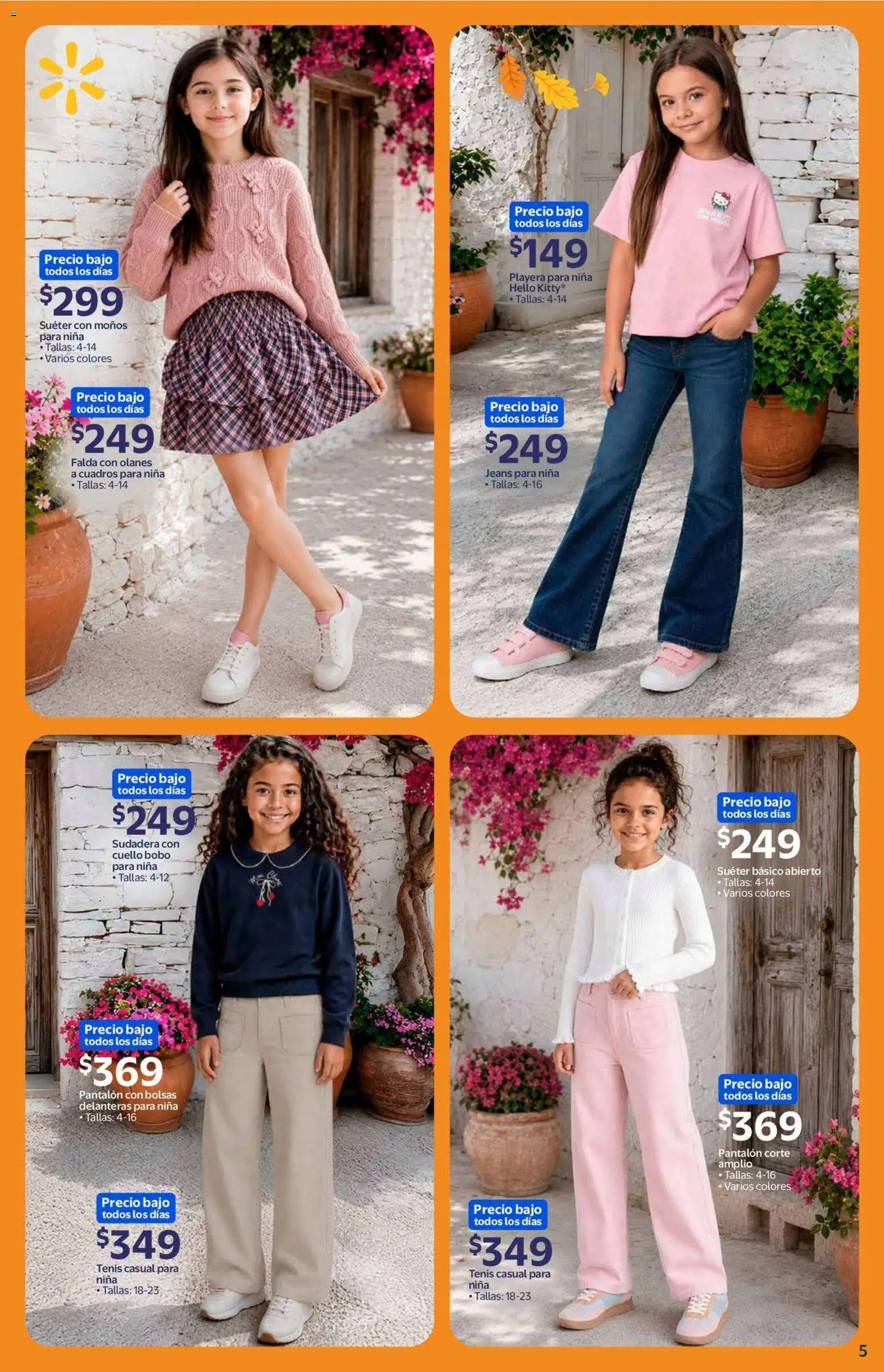 Nuevas ofertas de Walmart válidas en toda la República Mexicana desde el 18/09/2026. ¡Encuentra las mejores ofertas en Walmart folleto Colección otoño 2026! | Página: 5 | Productos: Suéter, Tenis, Sudadera, Falda