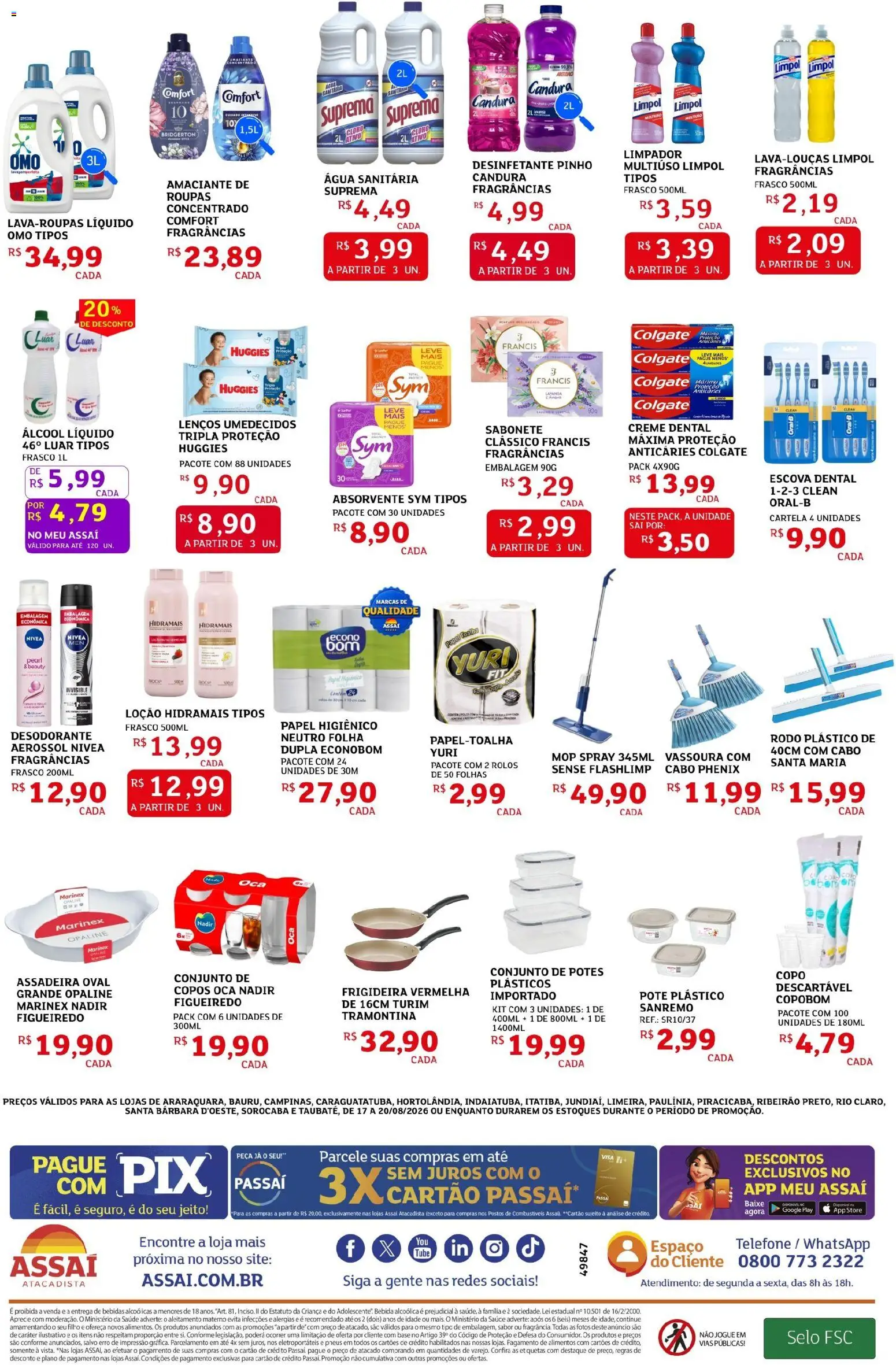 Assaí Atacadista Folheto - válido de 17/08/2026 | Página: 4 | Produtos: Base, Creme, Sabonete, Assadeira