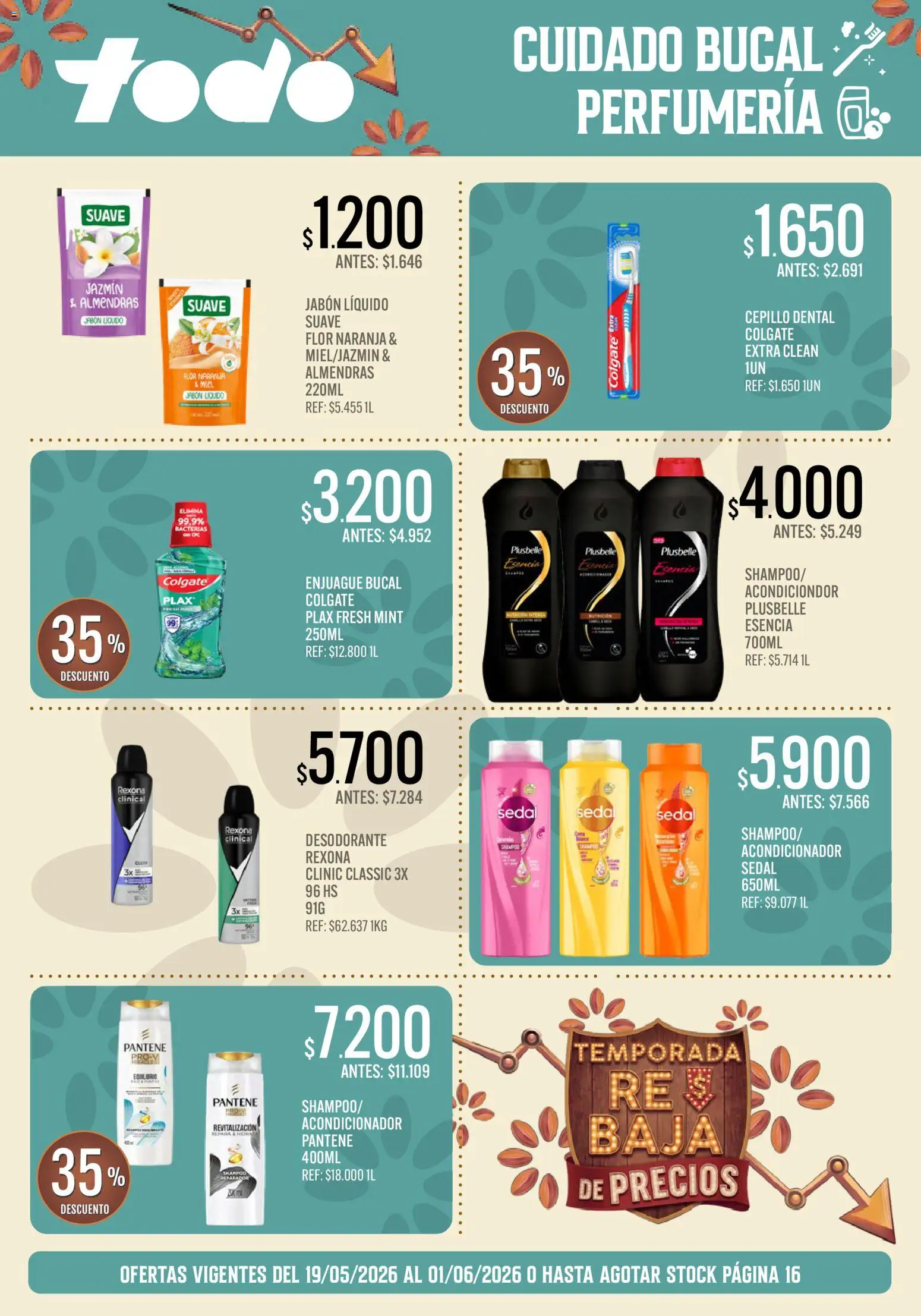 Supermercados TODO - Ofertas │ válido desde el 19.05.2026 | Página: 17 | Productos: Horno, Almendras, Shampoo, Desodorante