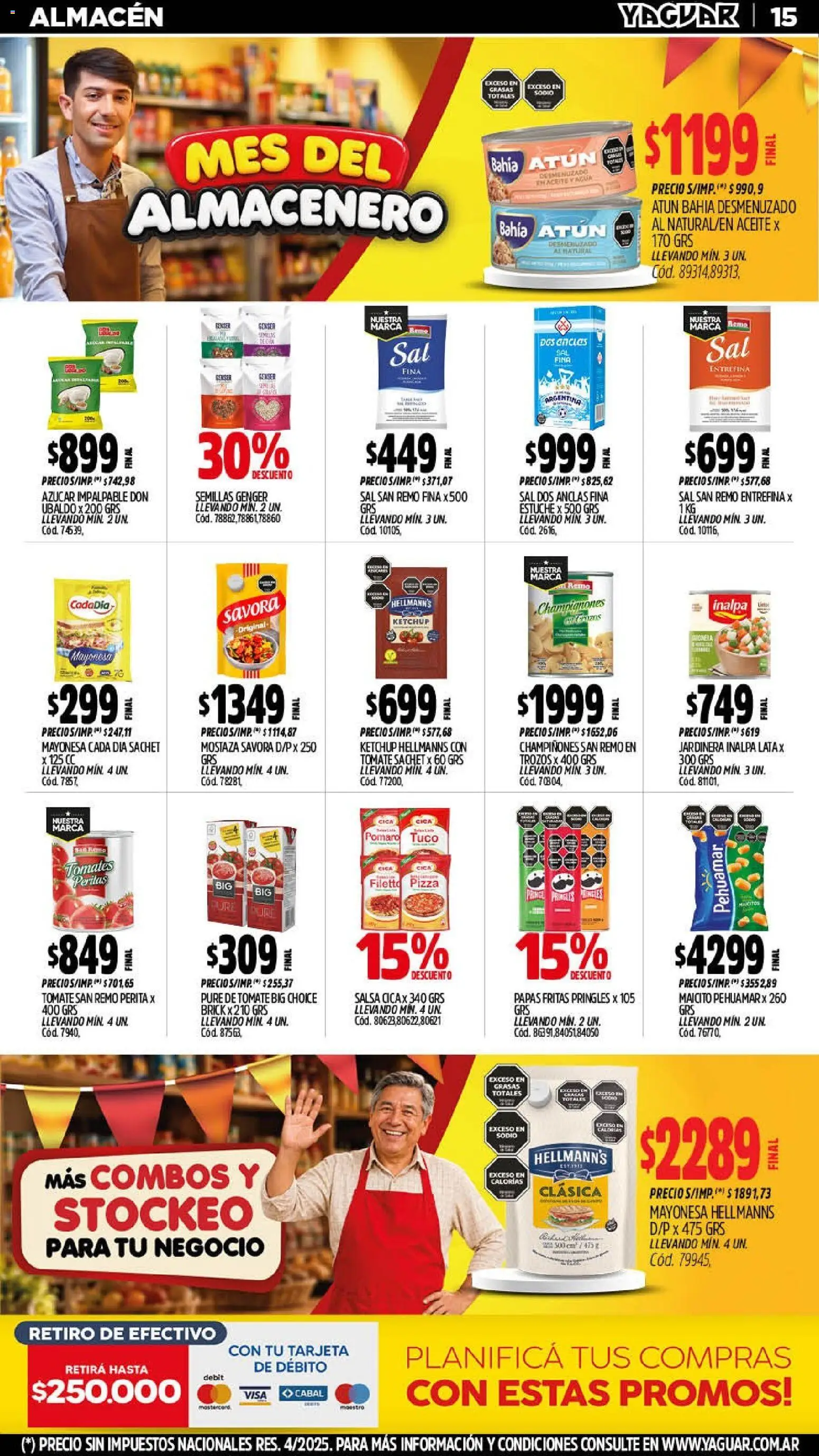 Yaguar - Oferta Semanal Trelew │ válido desde el 14/09/2026 | Página: 15 | Productos: Mayonesa, Champiñones, Semillas, Puré