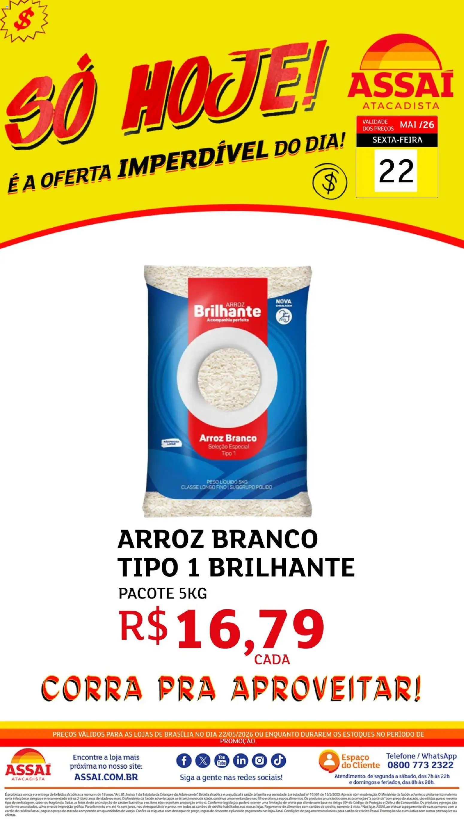 Assaí Atacadista Folheto - válido de 22.05.2026 | Página: 1 | Produtos: Pneus, Base, Bebida, Telefone