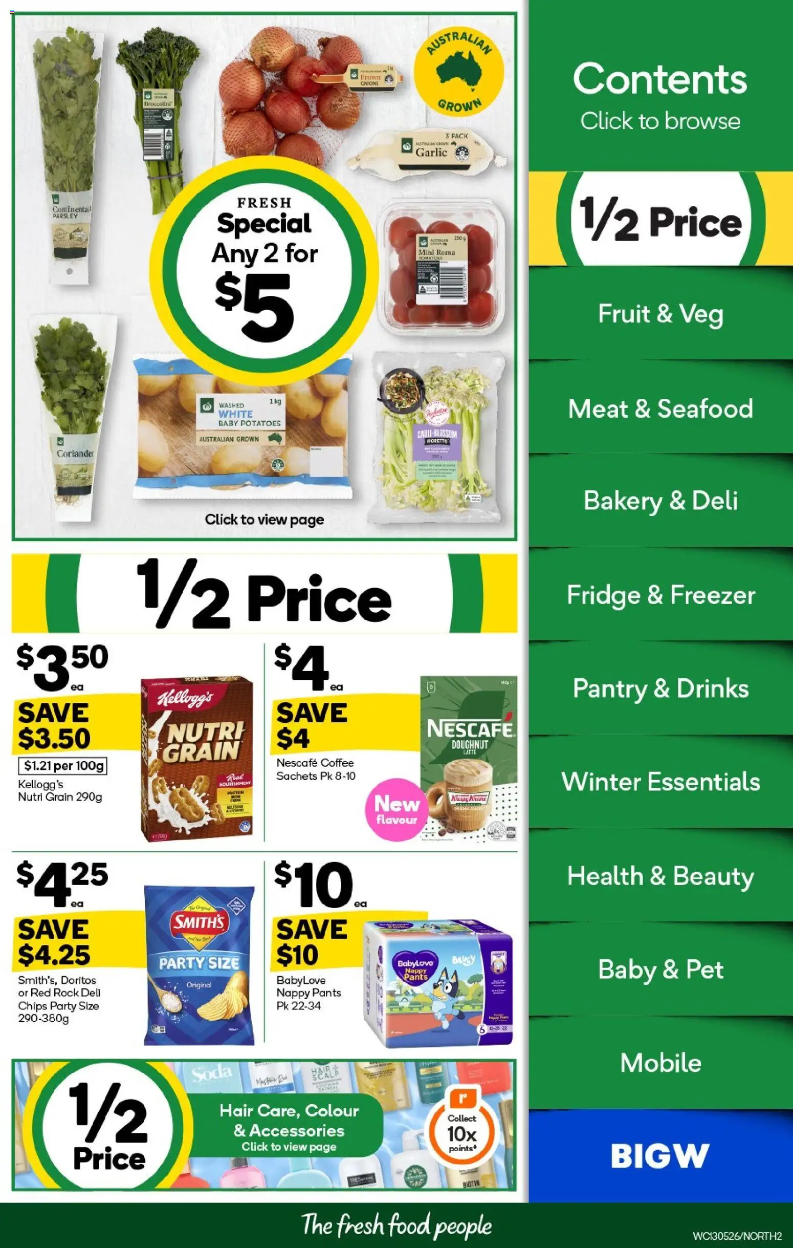 Woolworths catalogue - valid from 13.05.2026 | Page: 2 | Products: Potatoes, Garlic, Parsley, Nescafe