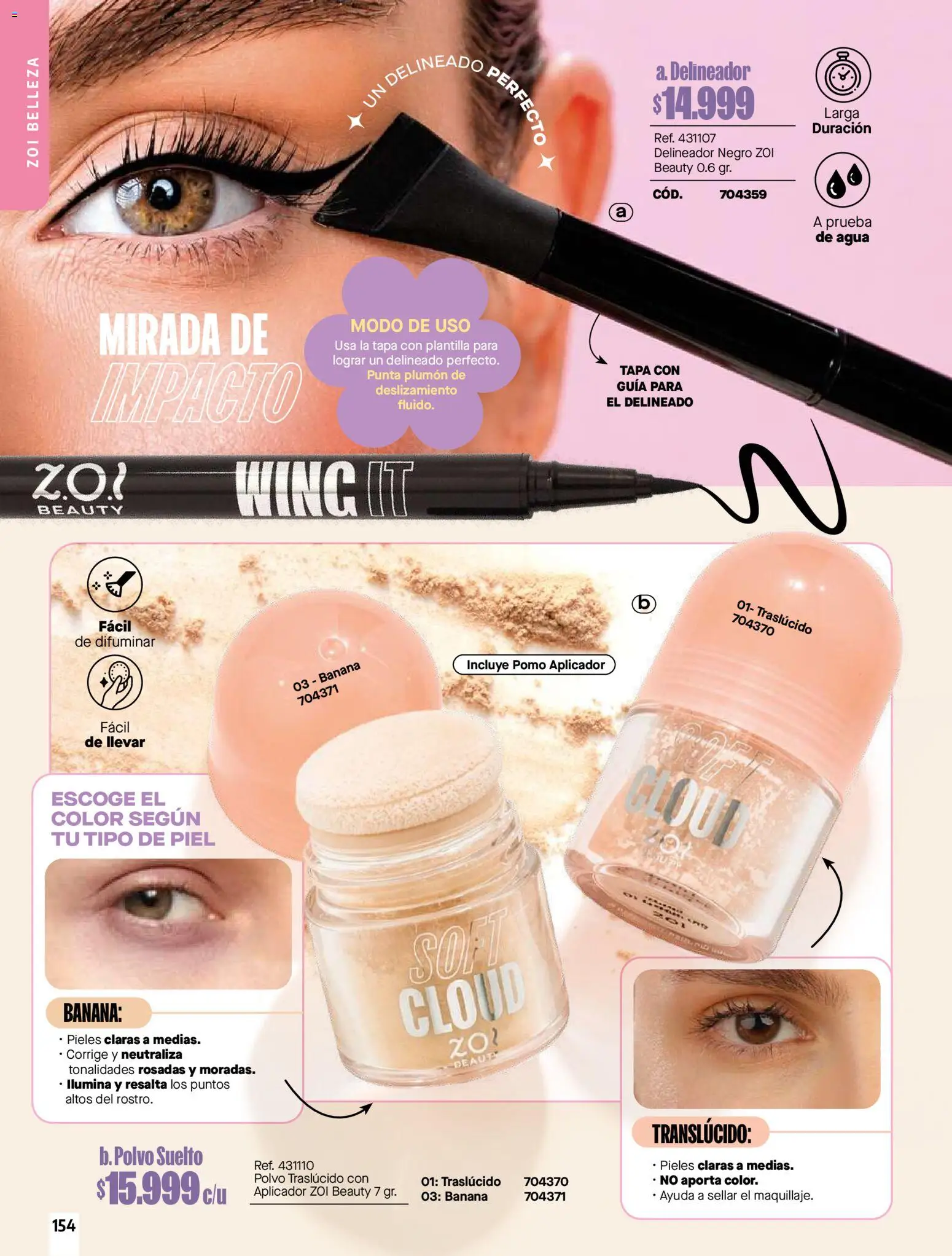 Carmel revista - valida desde el 01/07/2026 | Página: 154 | Productos: Agua, Polvo, Delineador, Tapa