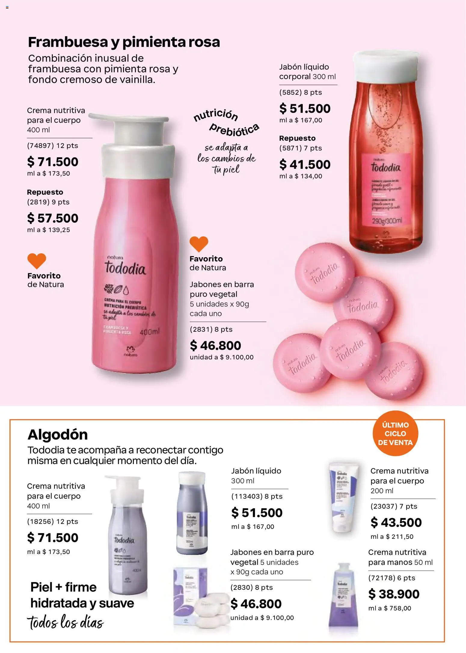 Natura revista - valida desde el 29.04.2026 | Página: 125 | Productos: Algodón, Crema, Jabón líquido, Combinación
