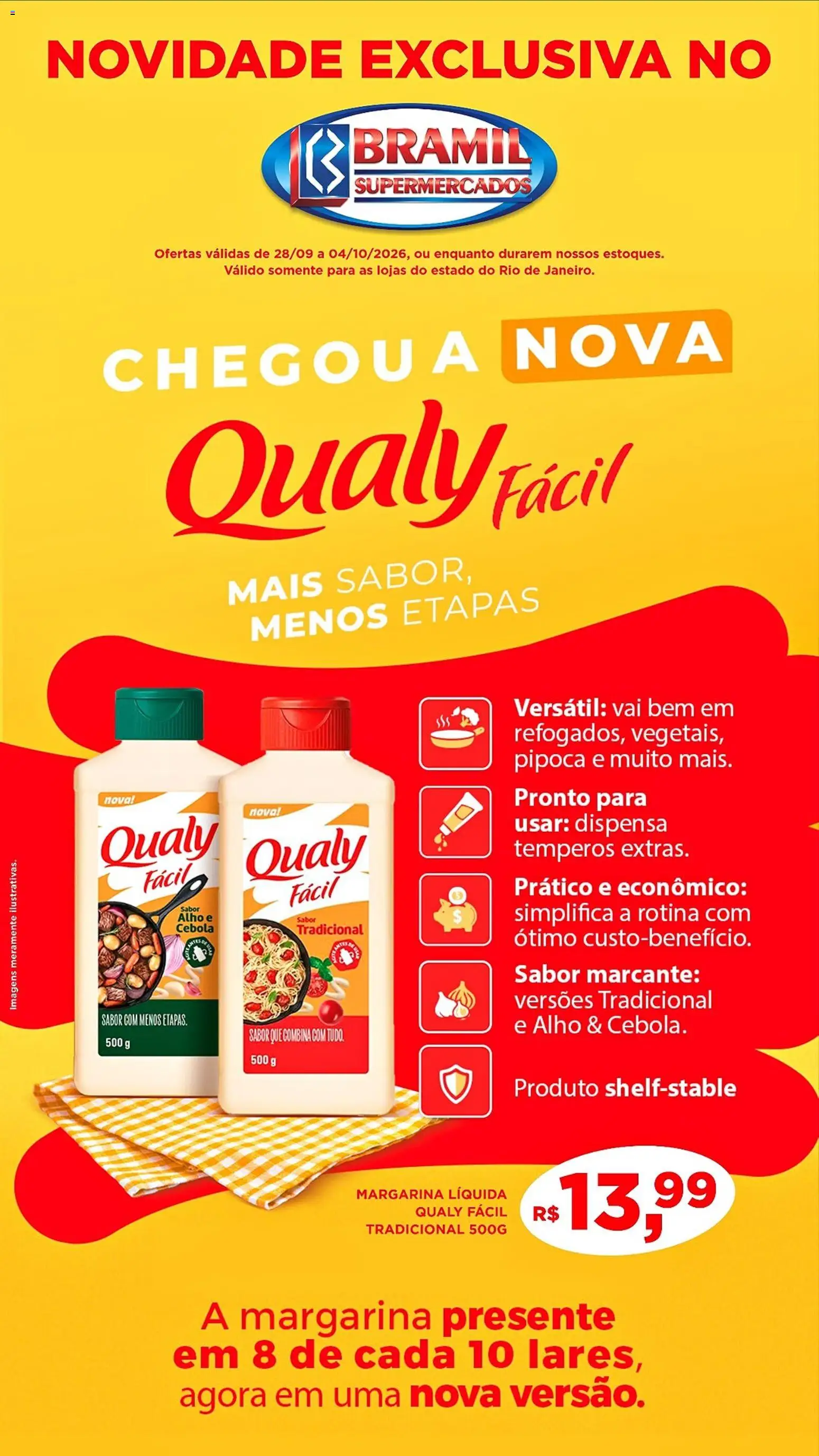 Bramil Supermercados Folheto - válido de 28/09/2026 | Página: 1 | Produtos: Alho, Cebola, Temperos, Pipoca