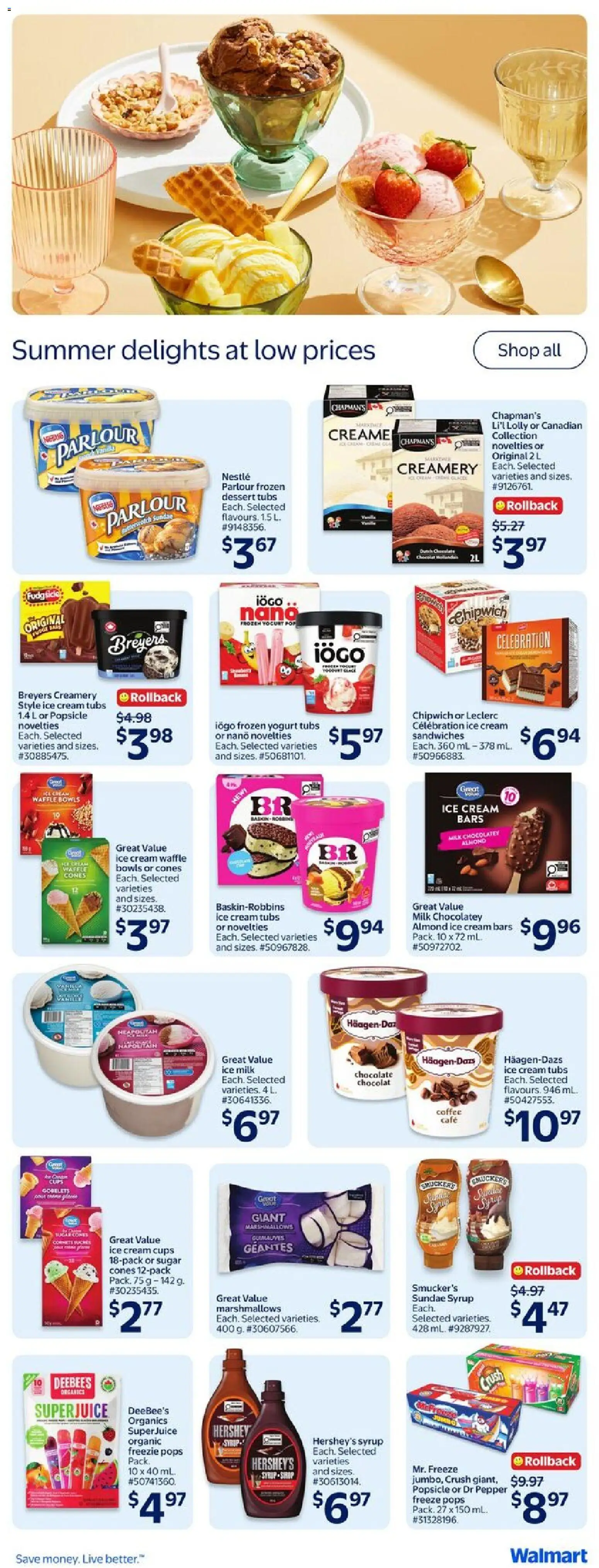 Walmart flyer valid from 18.06.2026 | Page: 10 | Products: Cream, Milk, Coffee, Chocolate