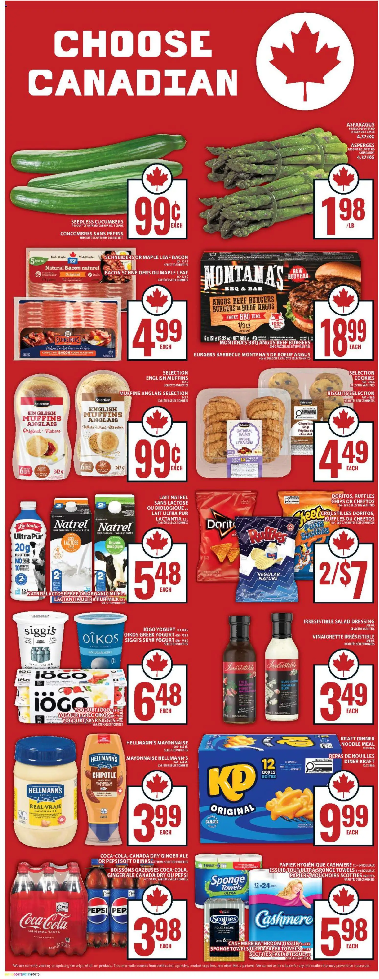 Food Basics flyer valid from 11.06.2026 | Page: 14 | Products: Cucumbers, Sponge, Milk, Yogurt